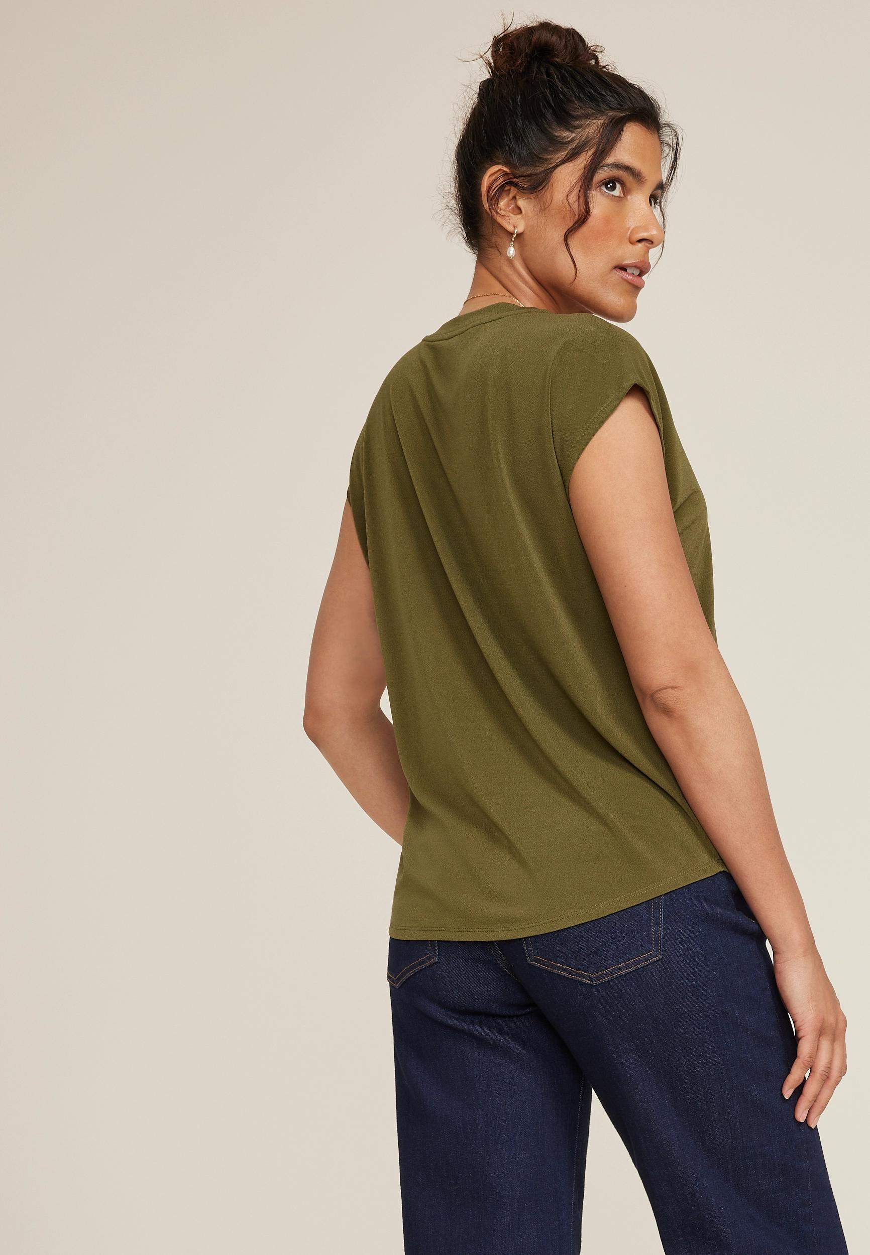 24/7 Crepe V Neck Tee Product Image