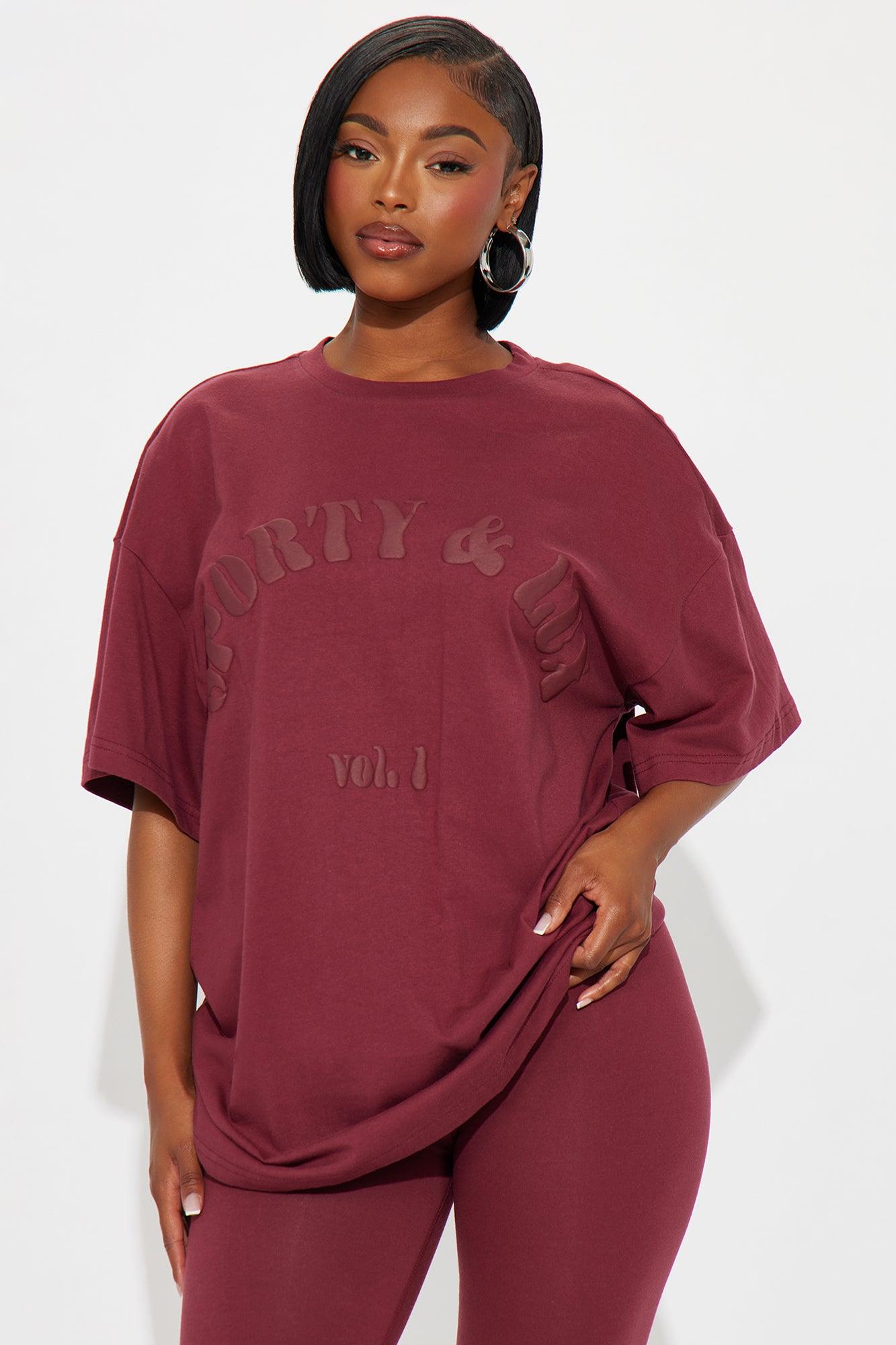 Sporty & Lux Legging Set - Burgundy Female Product Image