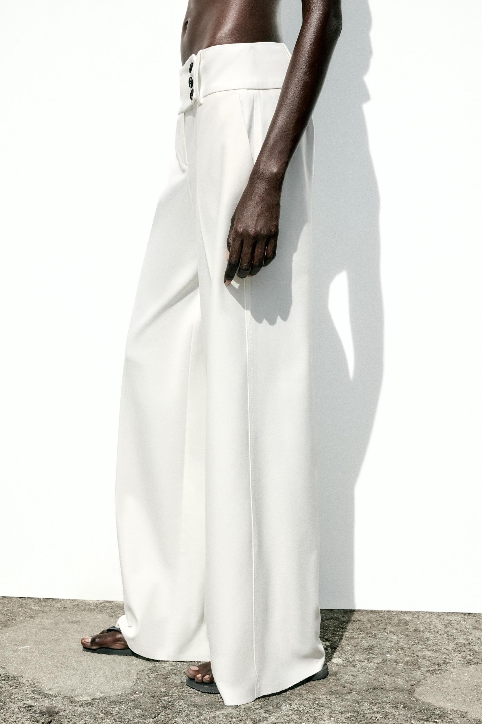 CROSS WAIST WIDE LEG PANTS Product Image