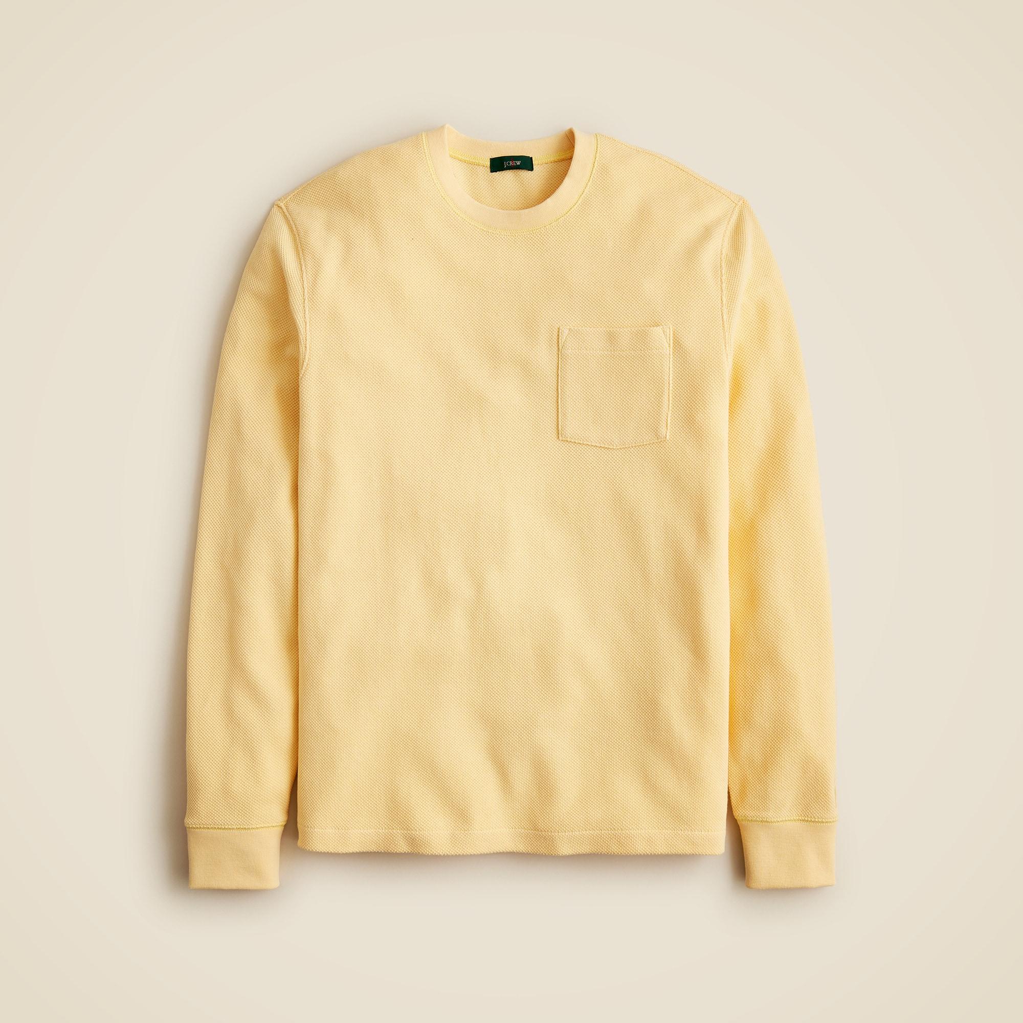 Long-sleeve macropiqué cotton T-shirt Product Image