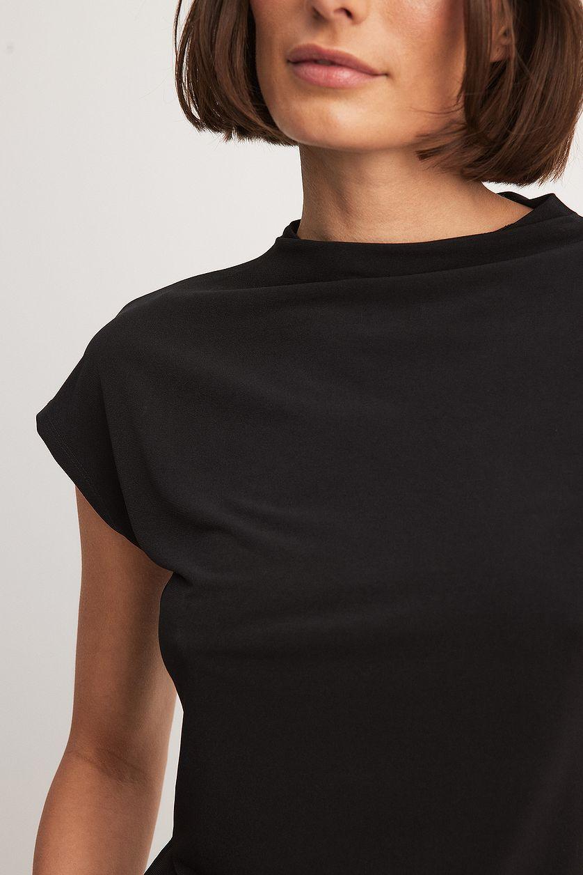 Funnel Neck Cap Sleeve Top Product Image