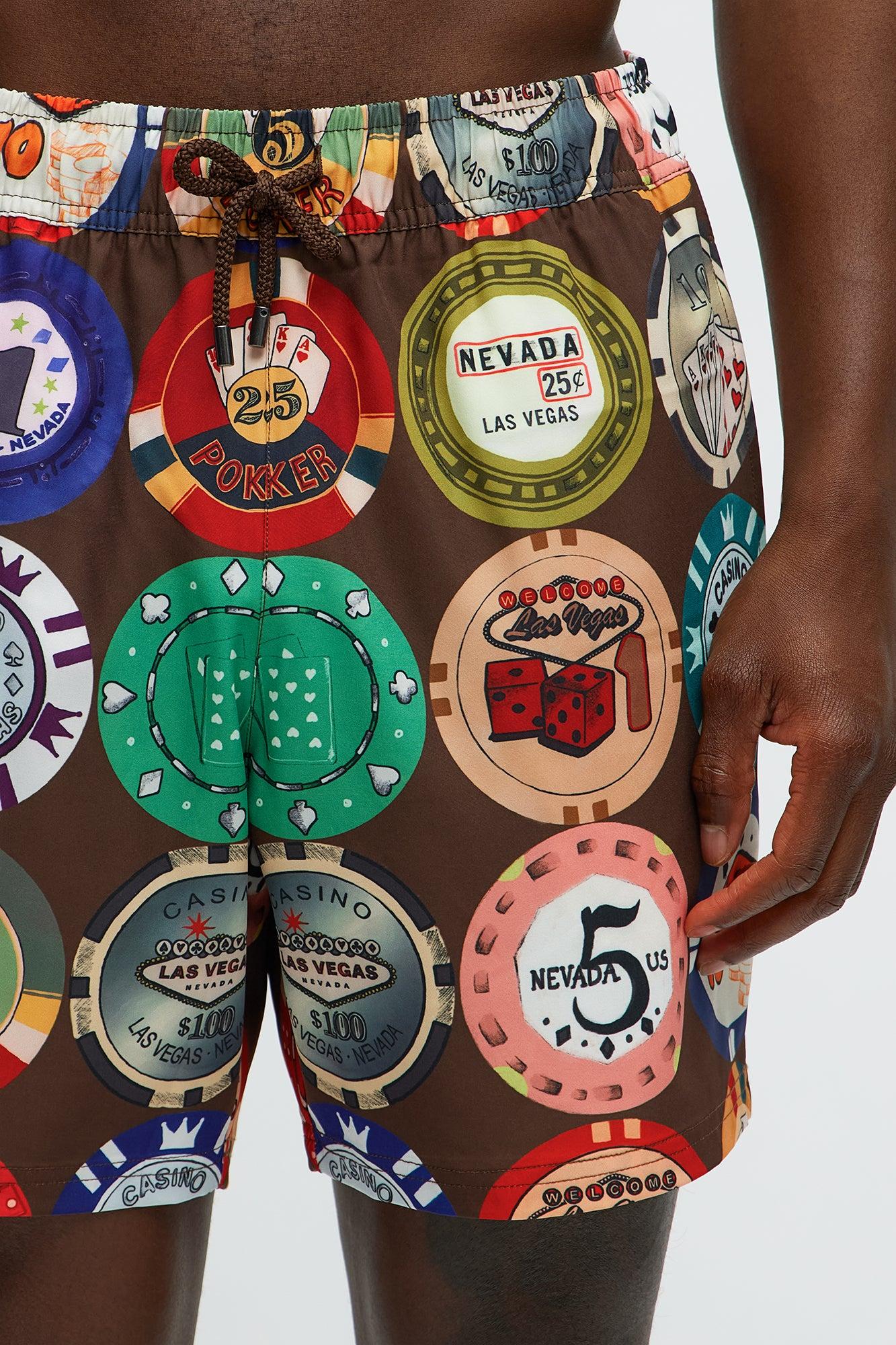 Lucky Hand Swim Mid Trunk - Multi Color Male Product Image