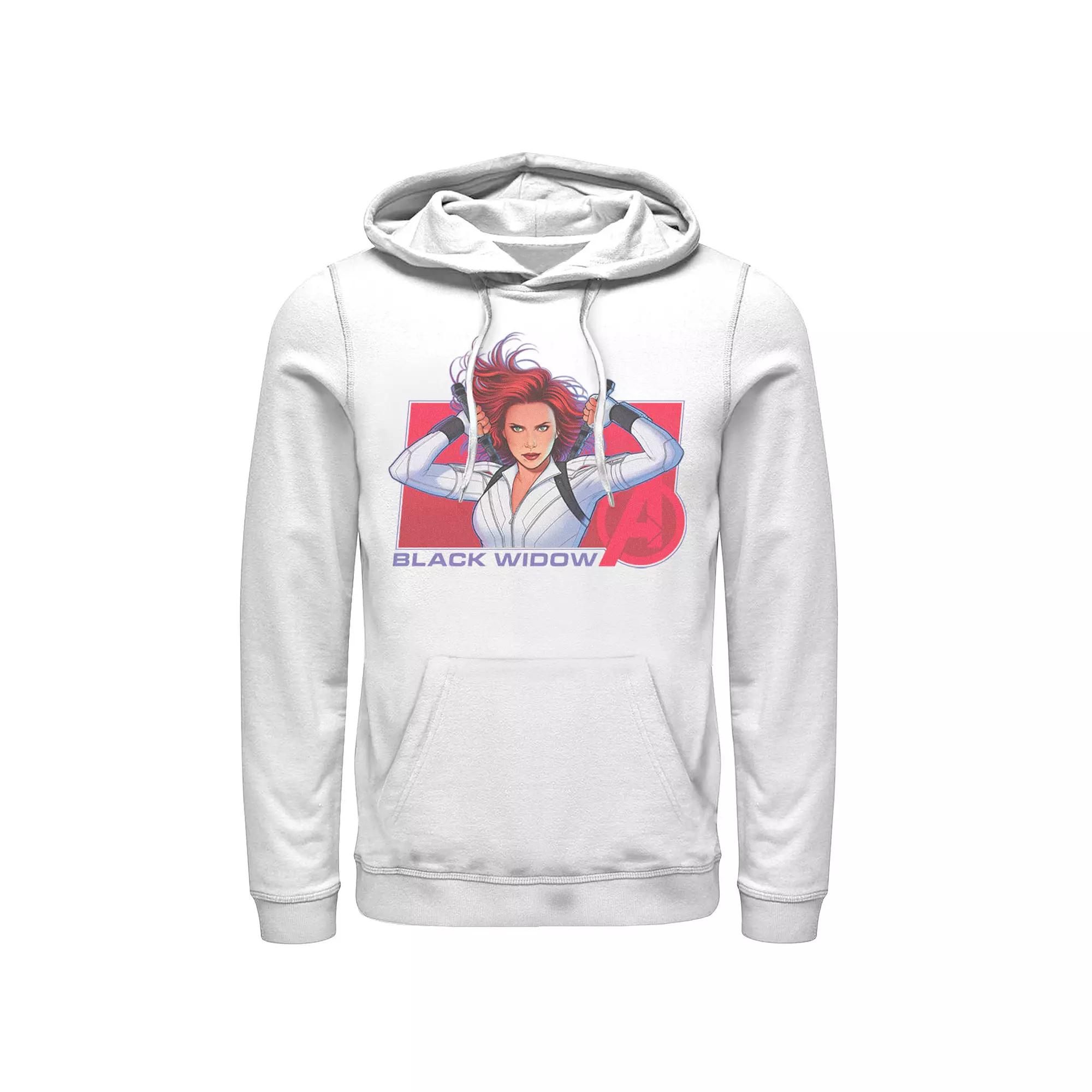 Men's Marvel Black Widow Animated Avengers Logo Hoodie,  Product Image