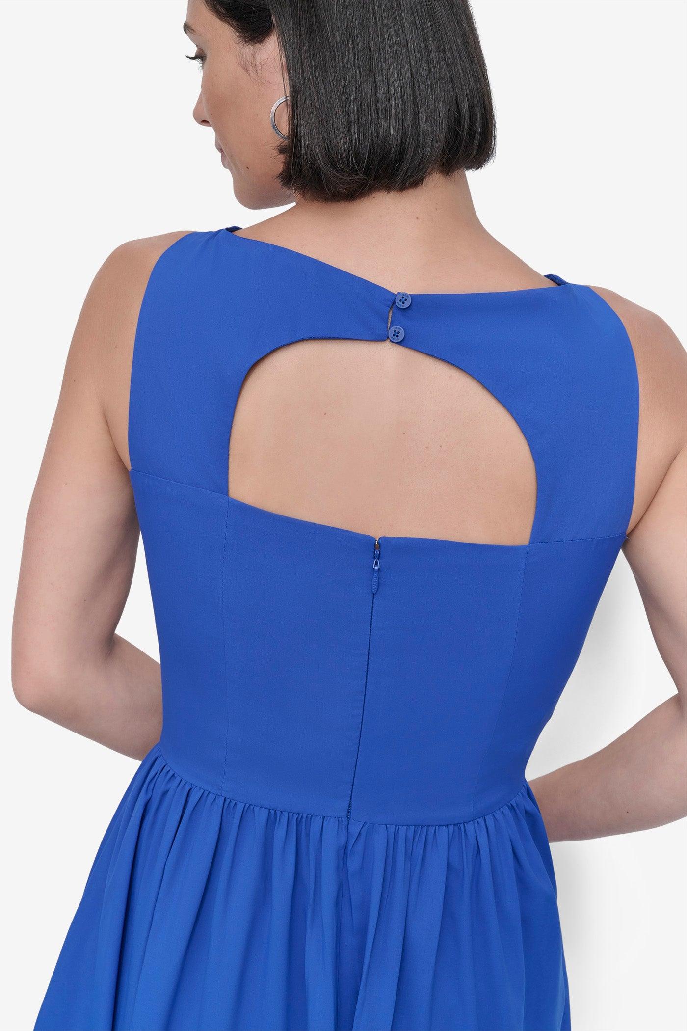 SLEEVELESS BOAT NECK DROP WAIST DRESS Product Image