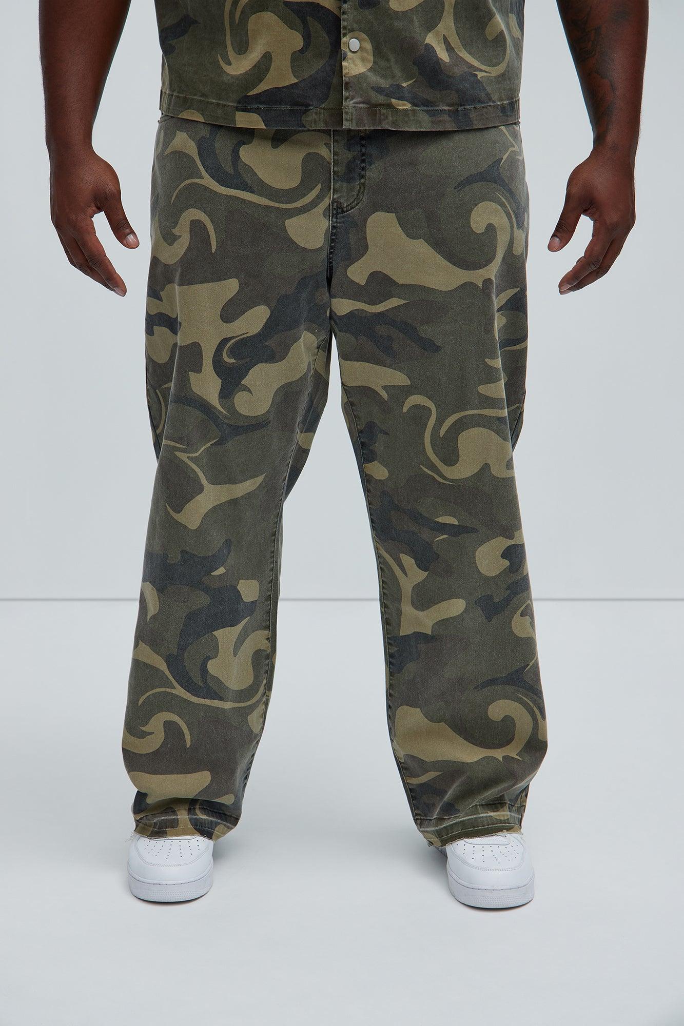 Won't Do Camo Straight Pants - Camouflage Product Image