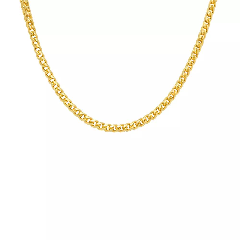 PRIMROSE Sterling Silver Diamond Cut Franco Chain Necklace, Women's, Size: 22", Gold Tone Product Image