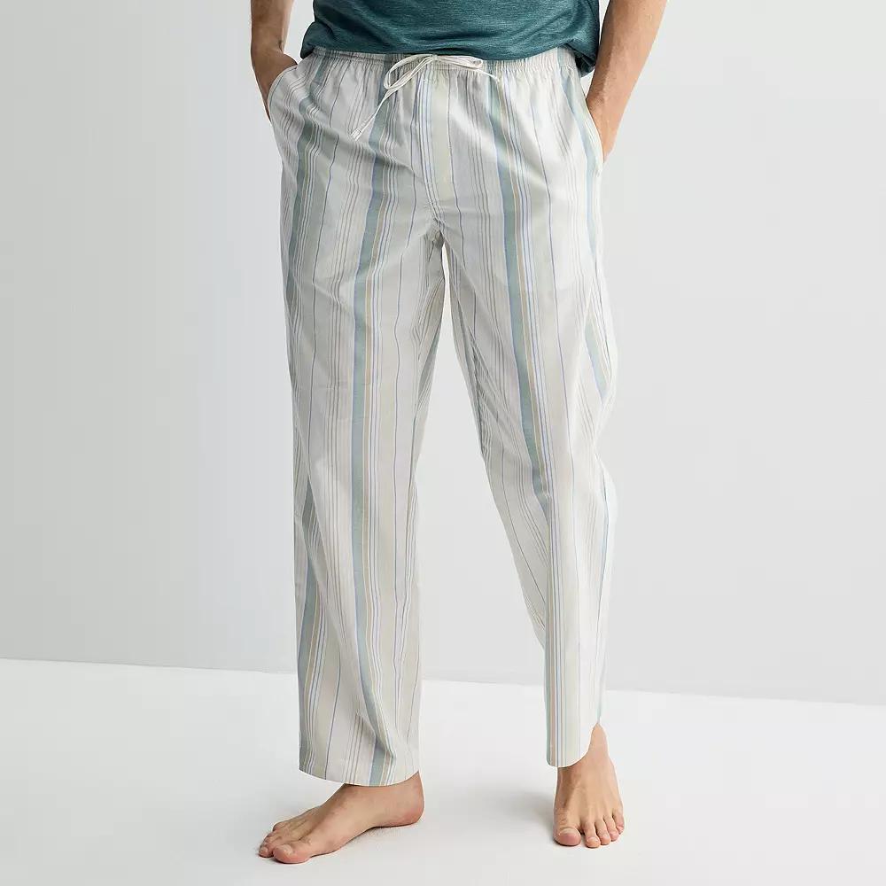 Men's Sonoma Goods For Life® Woven Pajama Pants, Size: Small, Beige Green Stripe Product Image