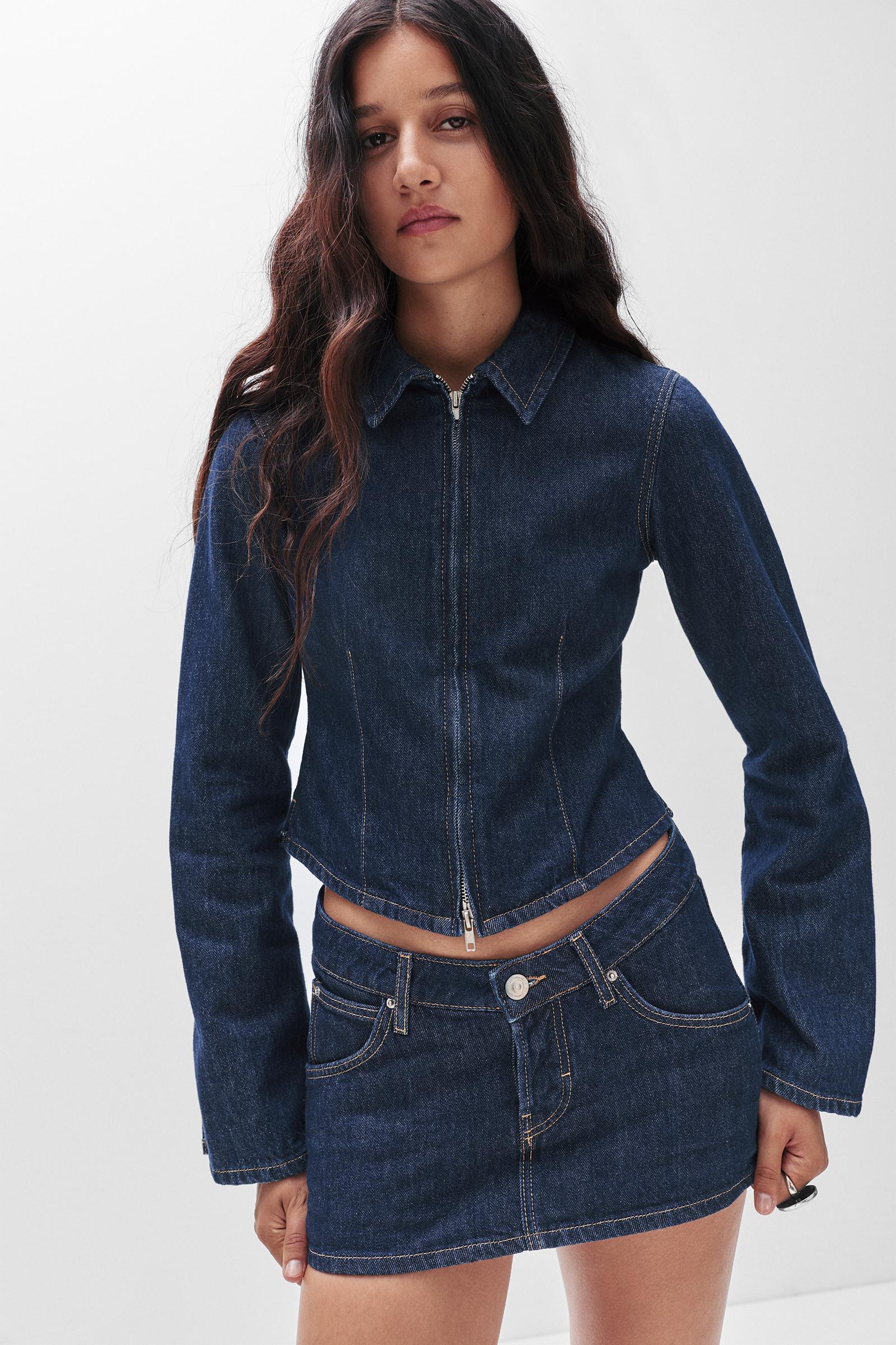 Zip denim shirt Product Image