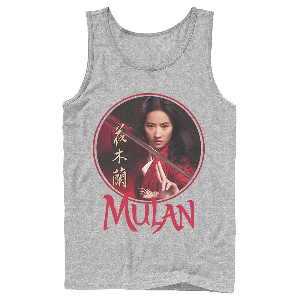 Men's Disney Mulan Live Action Mulan Circle Portrait Logo Tank Top,  Product Image