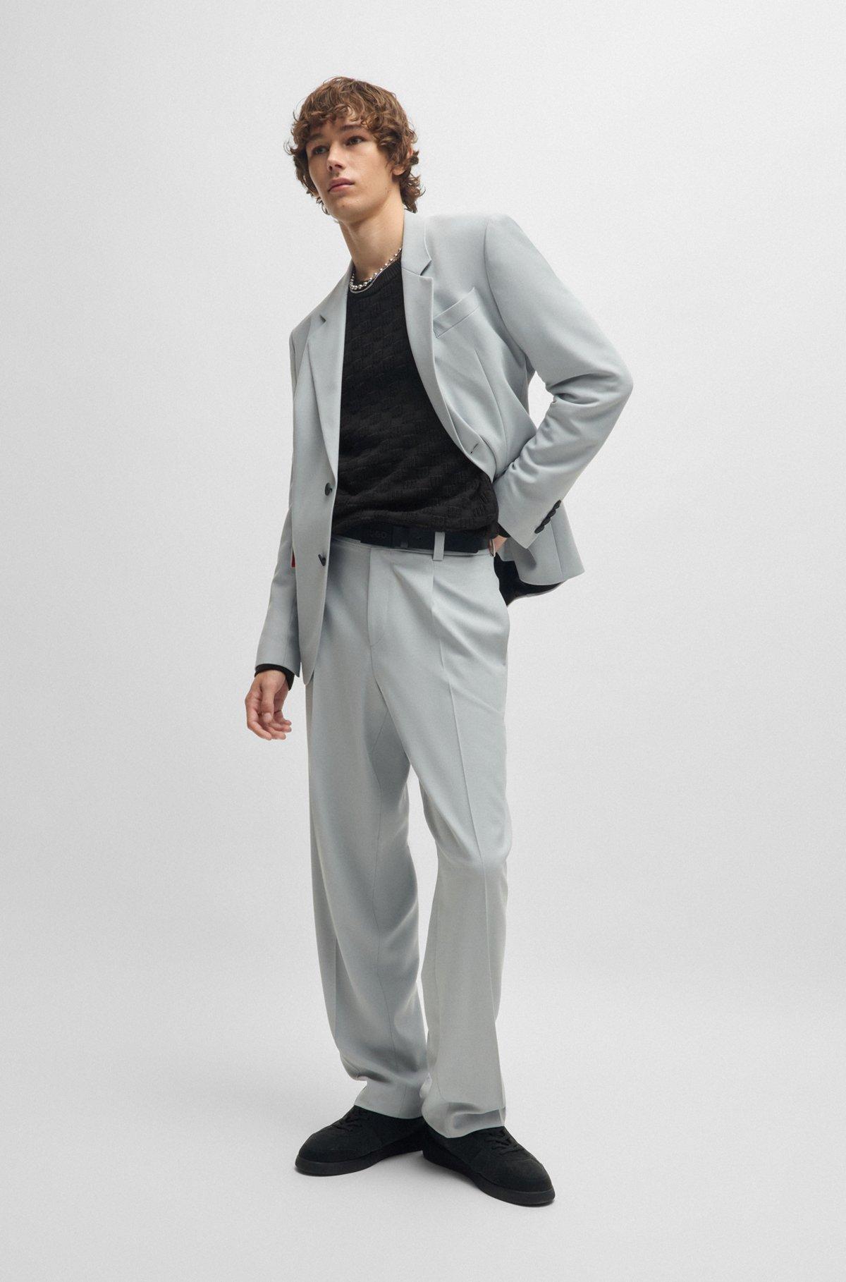 Cotton relaxed-fit sweater with jacquard pattern Product Image