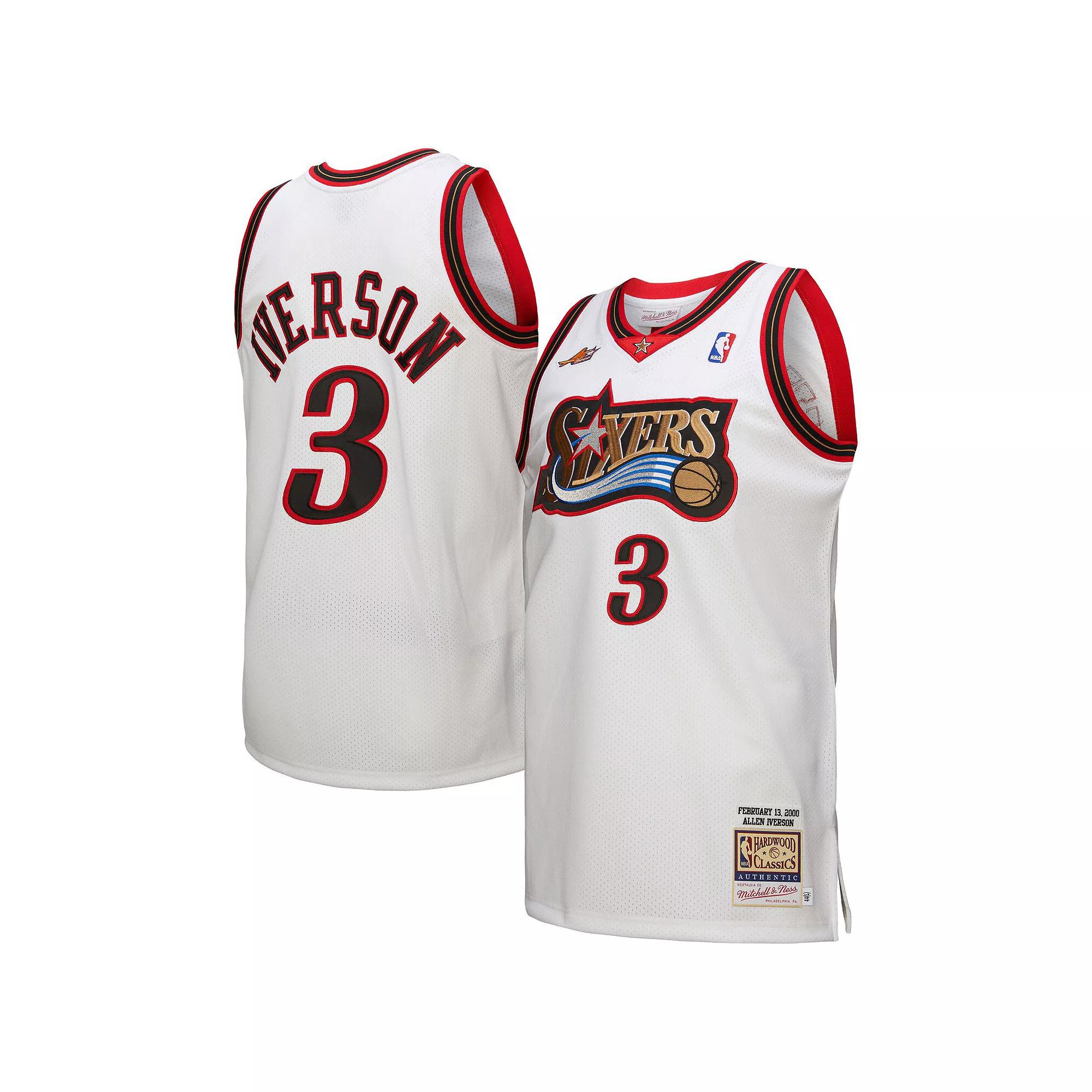 Men's Mitchell & Ness Allen Iverson White Philadelphia 76ers 2000 NBA All-Star Game Authentic Jersey, Size: Small, 76r White Product Image
