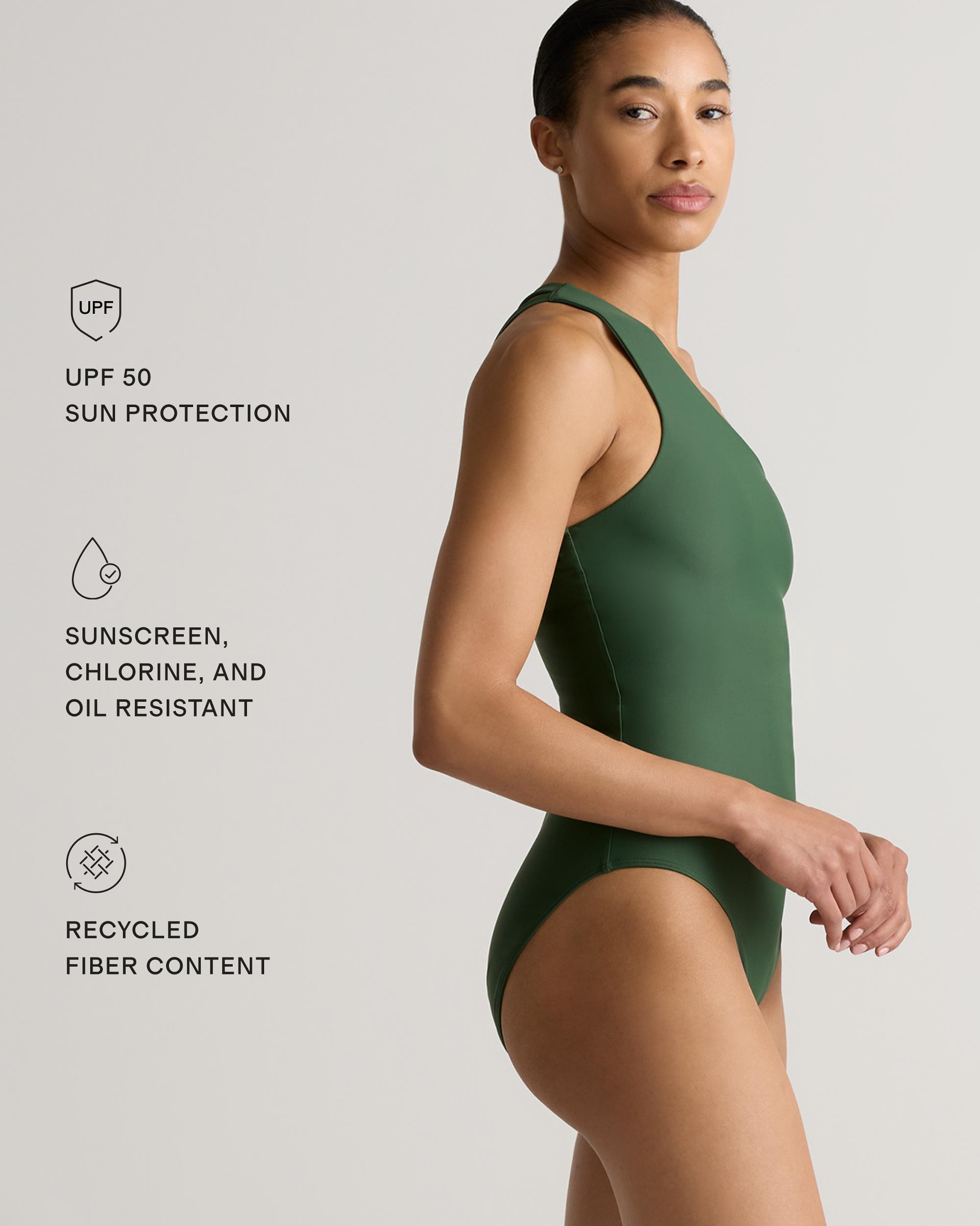 Quince | Women's Italian One Shoulder One-Piece Swimsuit 78% Recycled Polyamide, 22% Spandex Product Image