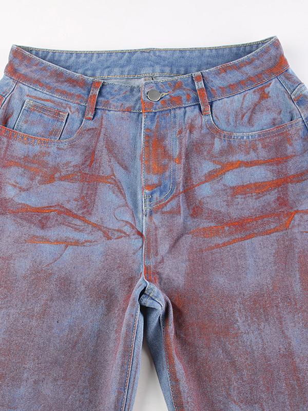 Street Washed Tie Dye Boyfriend Jeans Product Image