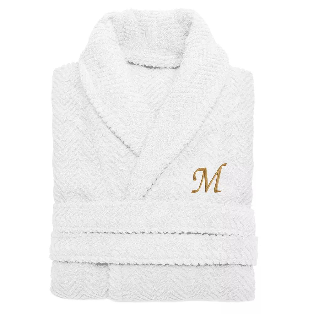 Linum Home Textiles Turkish Cotton Personalized Herringbone Weave Bathrobe, Adult Unisex,  Product Image