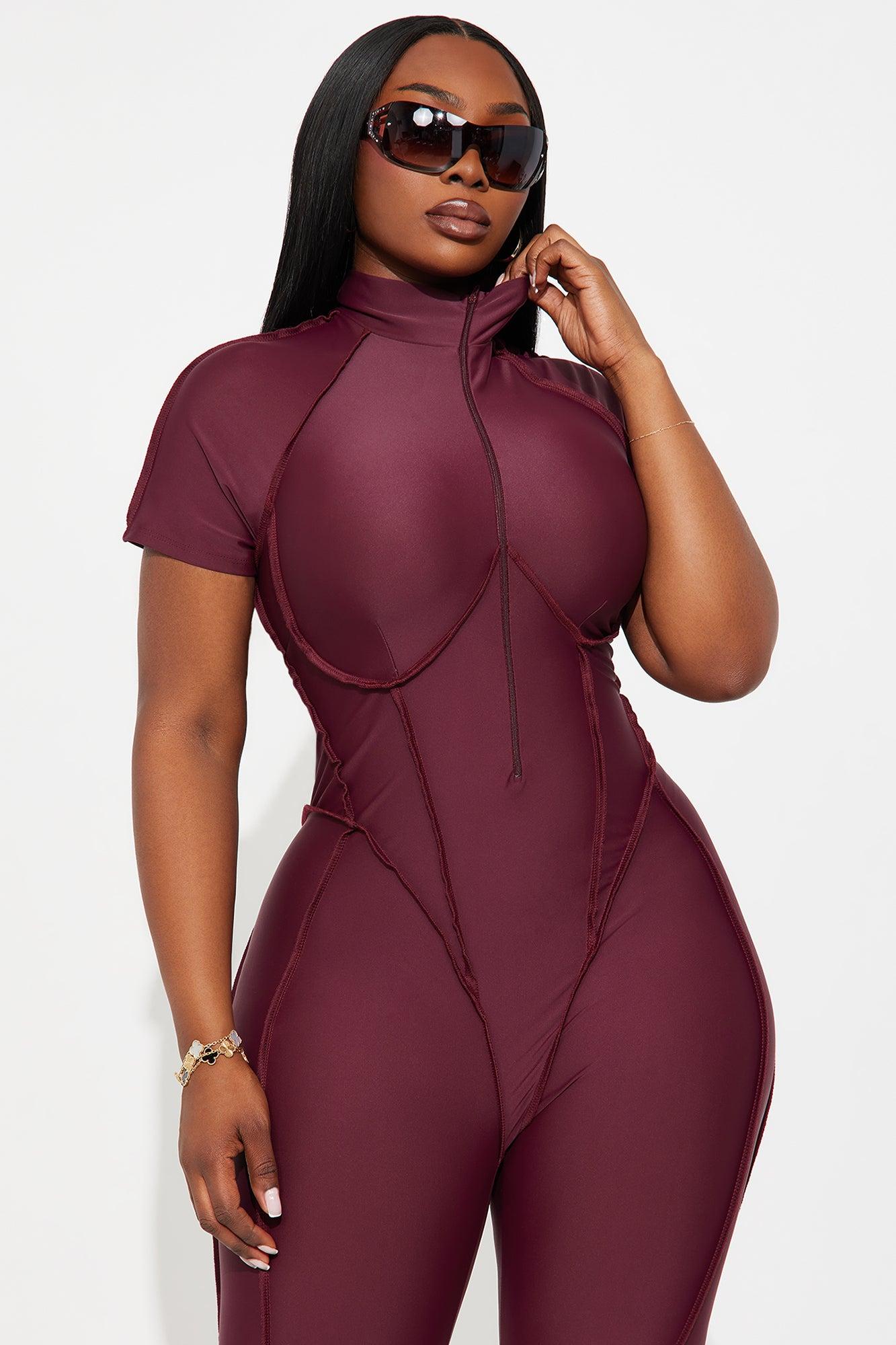 On The Daily Romper - Burgundy Female Product Image