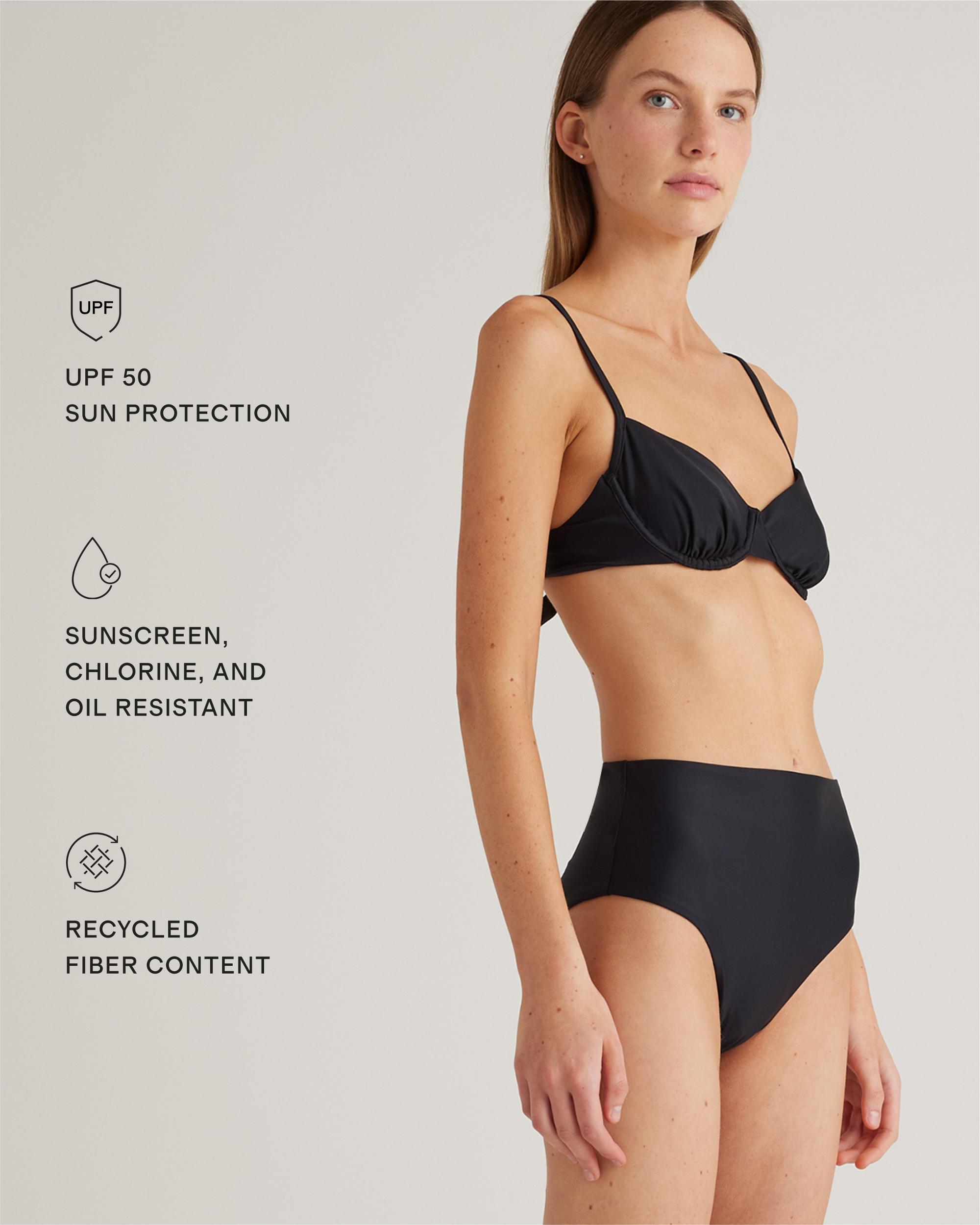 Quince | Women's Italian High-Rise Bikini Bottom 78% Recycled Polyamide, 22% Spandex Product Image