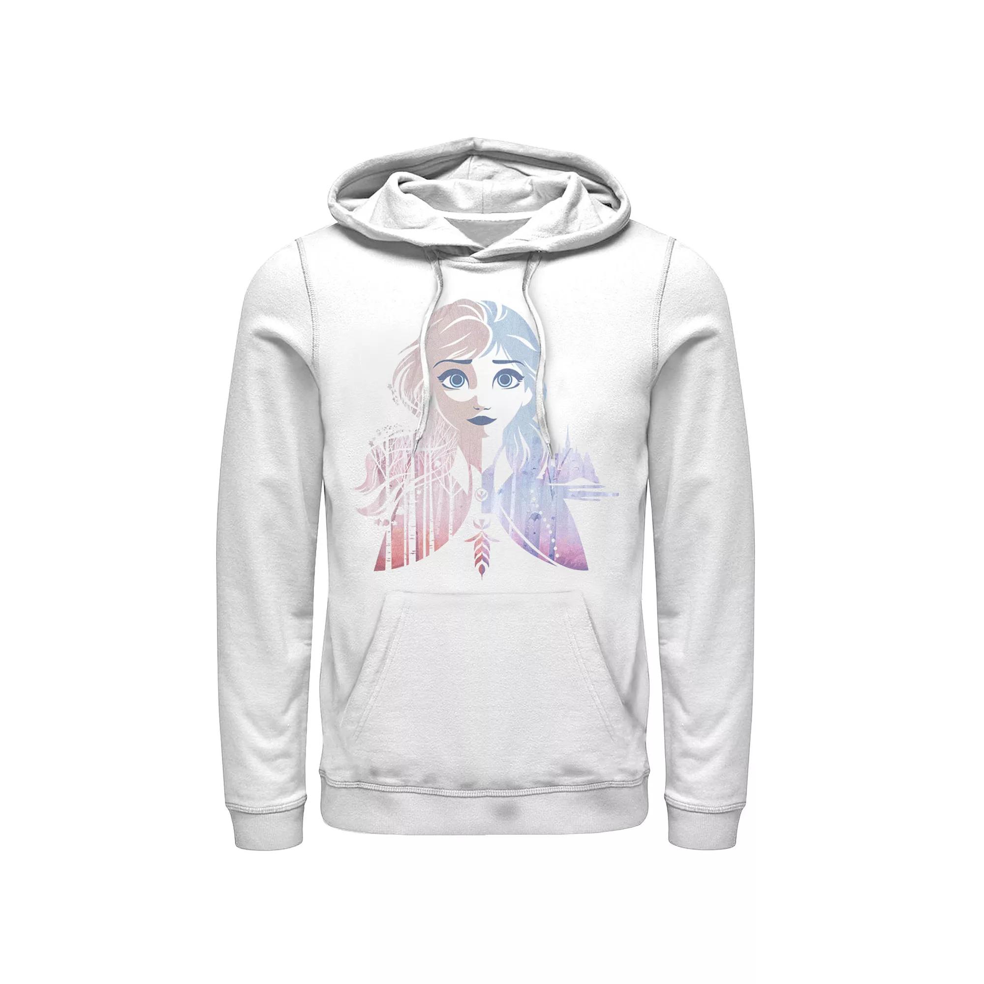 Disney's Frozen 2 Anna Men's Two Tone Gradient Portrait Fill Hoodie,  Product Image