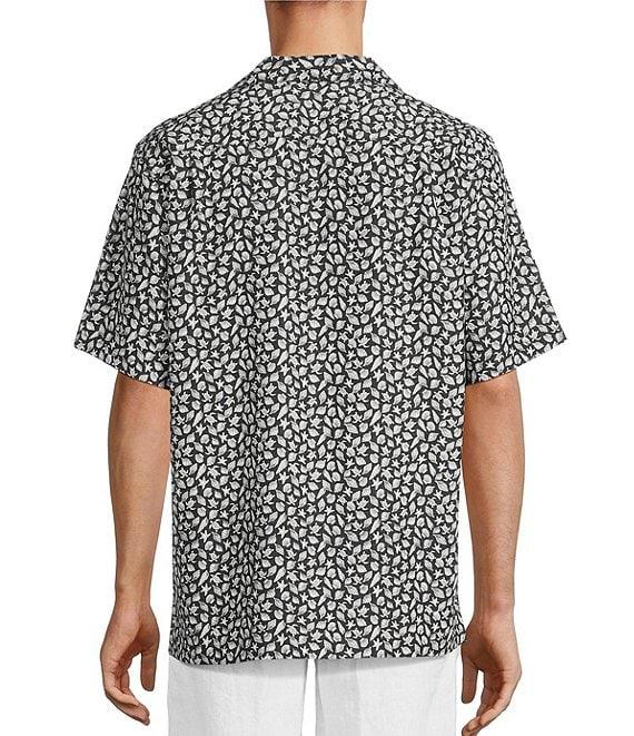 Caribbean Mini Shell Print Short Sleeve Woven Camp Shirt Product Image