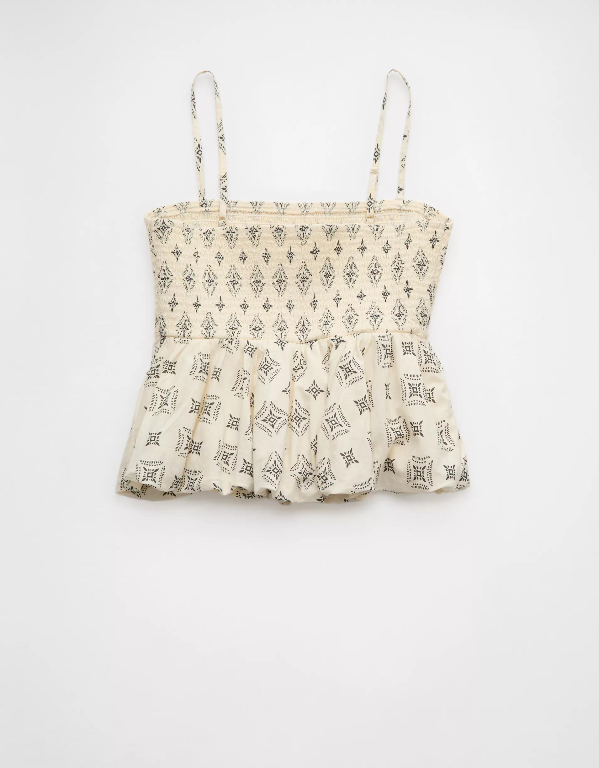 AE Smocked Bubble Tank Top Product Image