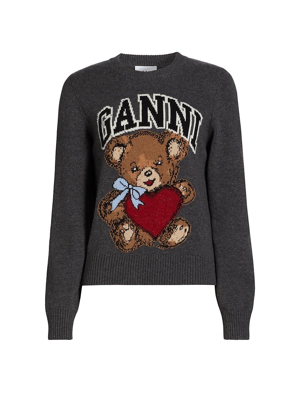 Womens Bear Wool Crewneck Sweater Product Image