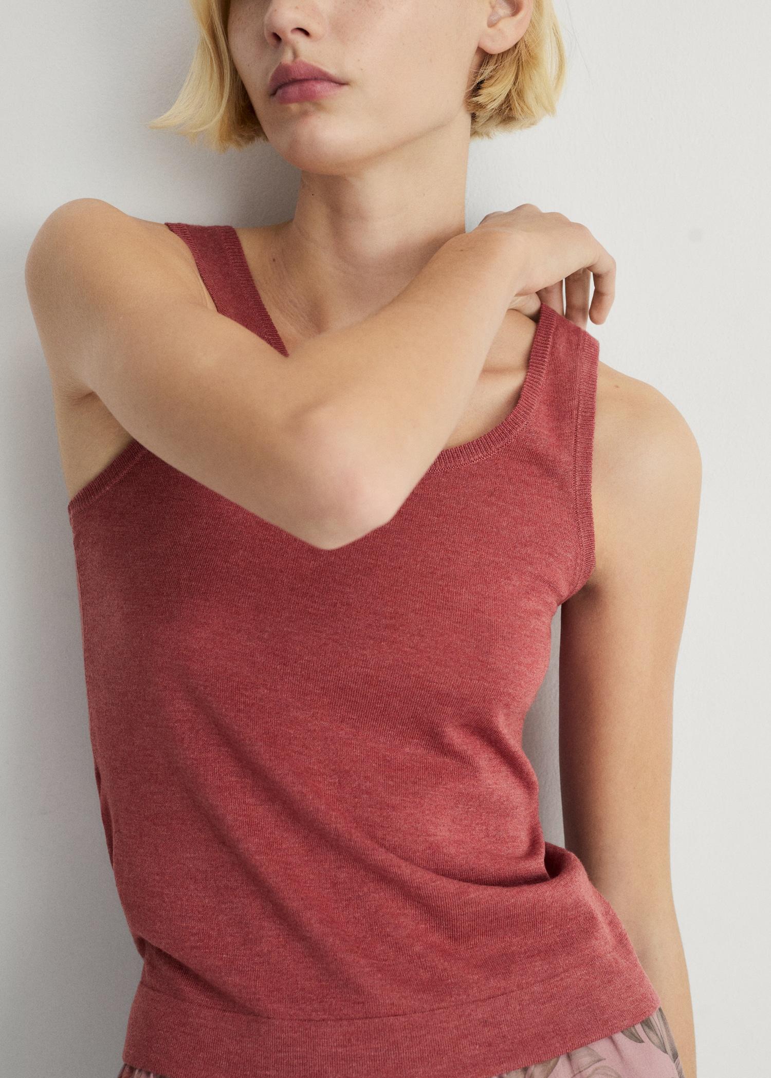 Rib-knit tank top - Women | MANGO USA Product Image