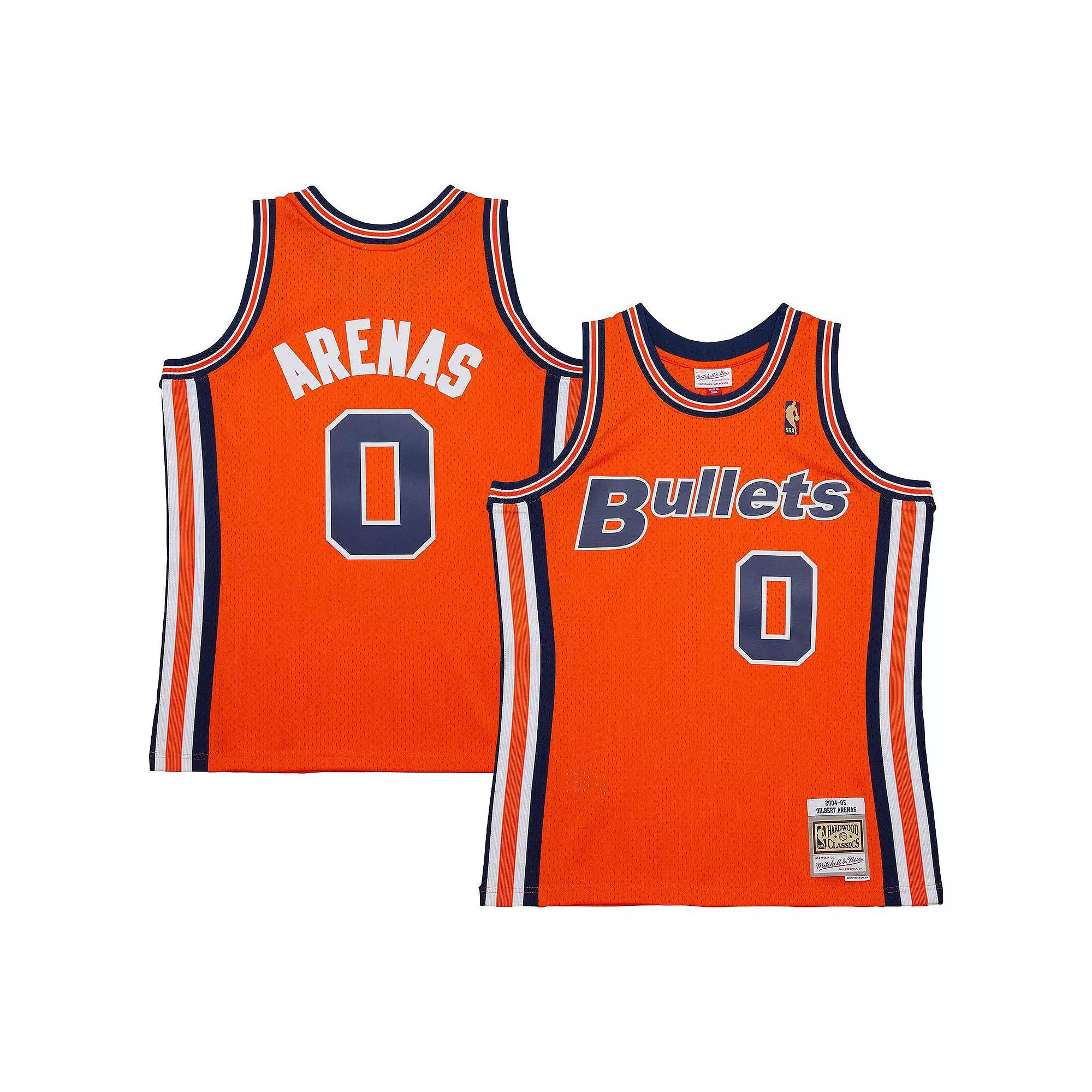 Men's Mitchell & Ness Gilbert Arenas Orange Washington Bullets 2004/05 Hardwood Classics Swingman Jersey, Size: Small, Nba Orange Product Image