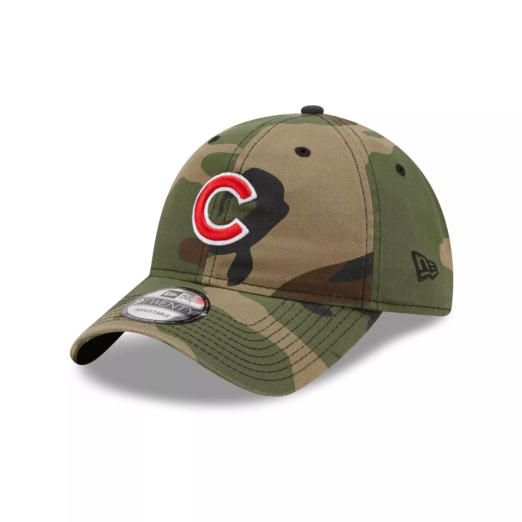 Men's New Era Camo Chicago Cubs Woodland Core Classic 9TWENTY Adjustable Hat, Green Product Image