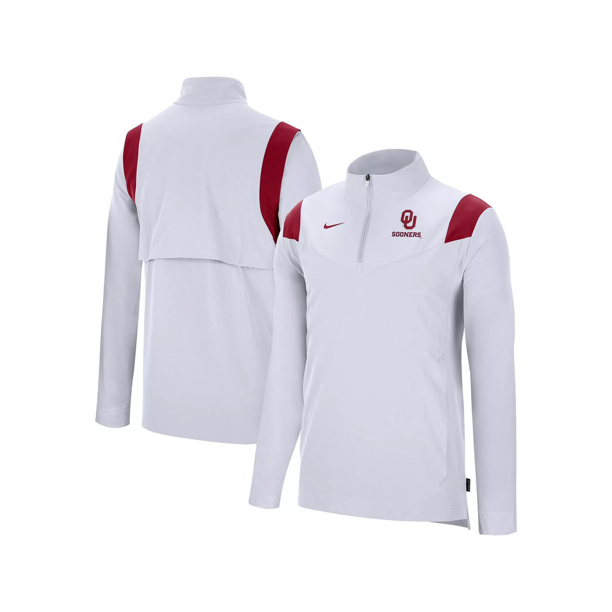 Men's Nike White Oklahoma Sooners Coach Quarter-Zip Top,  Product Image