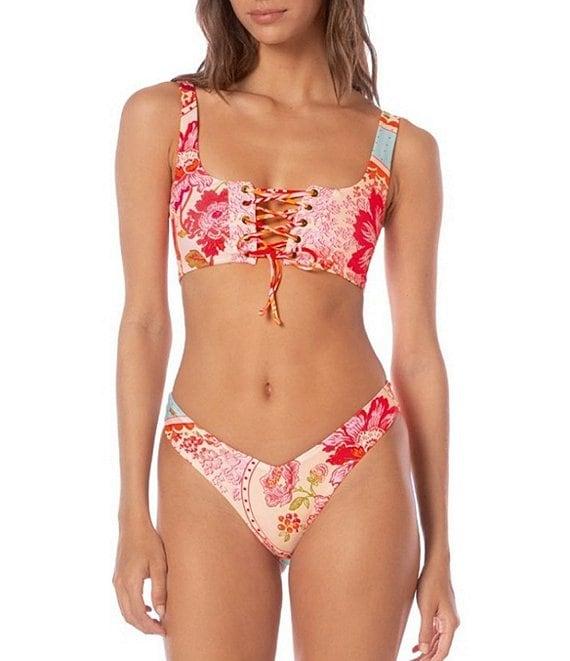 Maaji Valerya Floral Groove Reversible V-Cut Swim Bottom Product Image