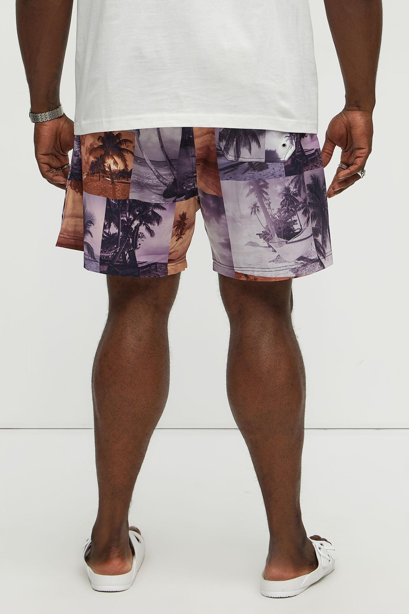 Tropical Focus Swim Mid Trunk - Brown/combo Product Image