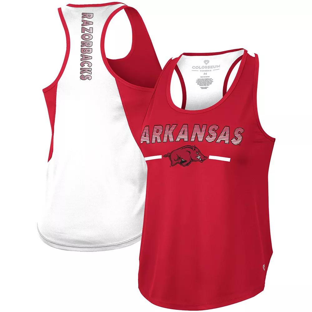 Women's Colosseum Cardinal Arkansas Razorbacks Sachs 2-Hit Scoop Neck Racerback Tank Top, Size: Small, Red Product Image