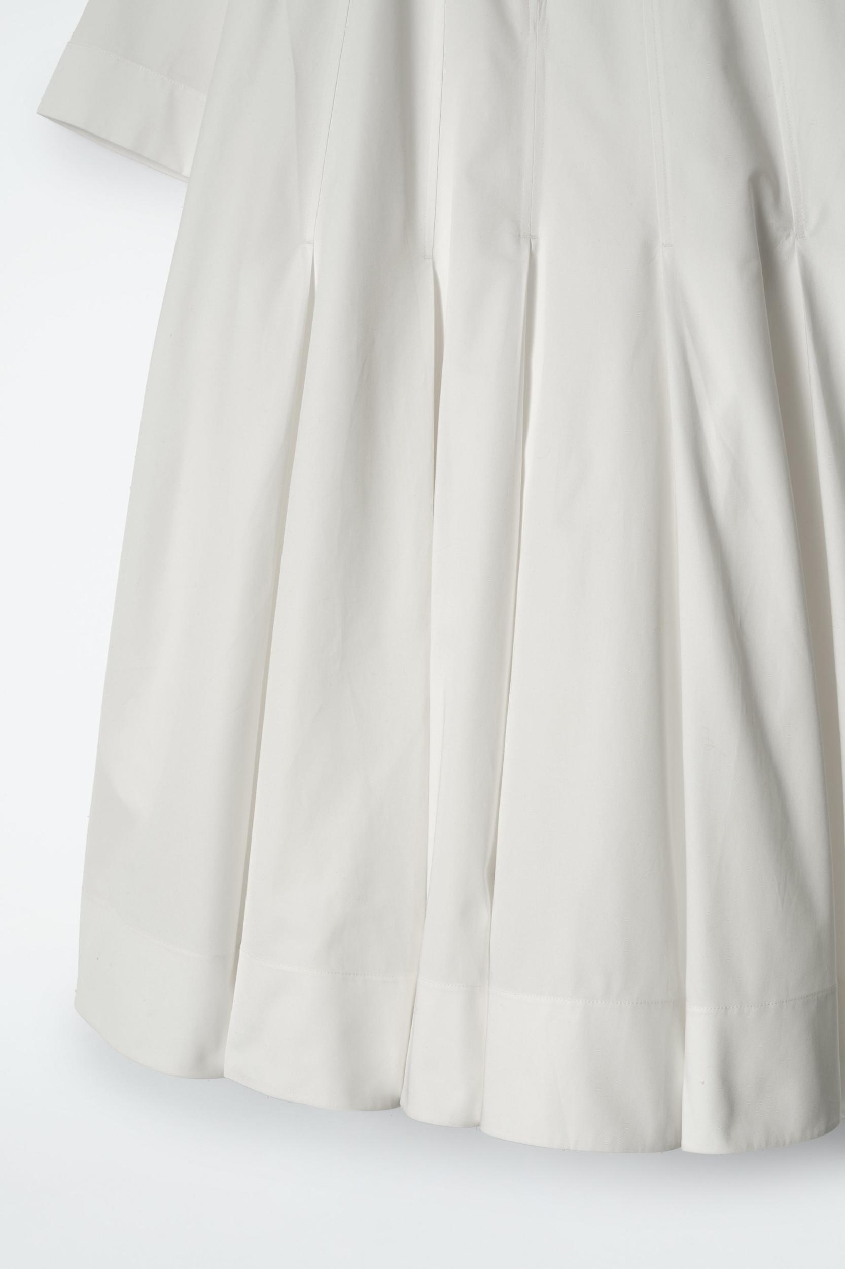 PLEATED ZIP UP COTTON MINI DRESS Product Image