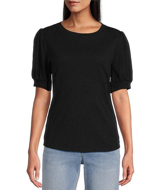 Tommy Bahama Ashby Isles Slub Rib Crew Neck Short Puff Sleeve Top Product Image