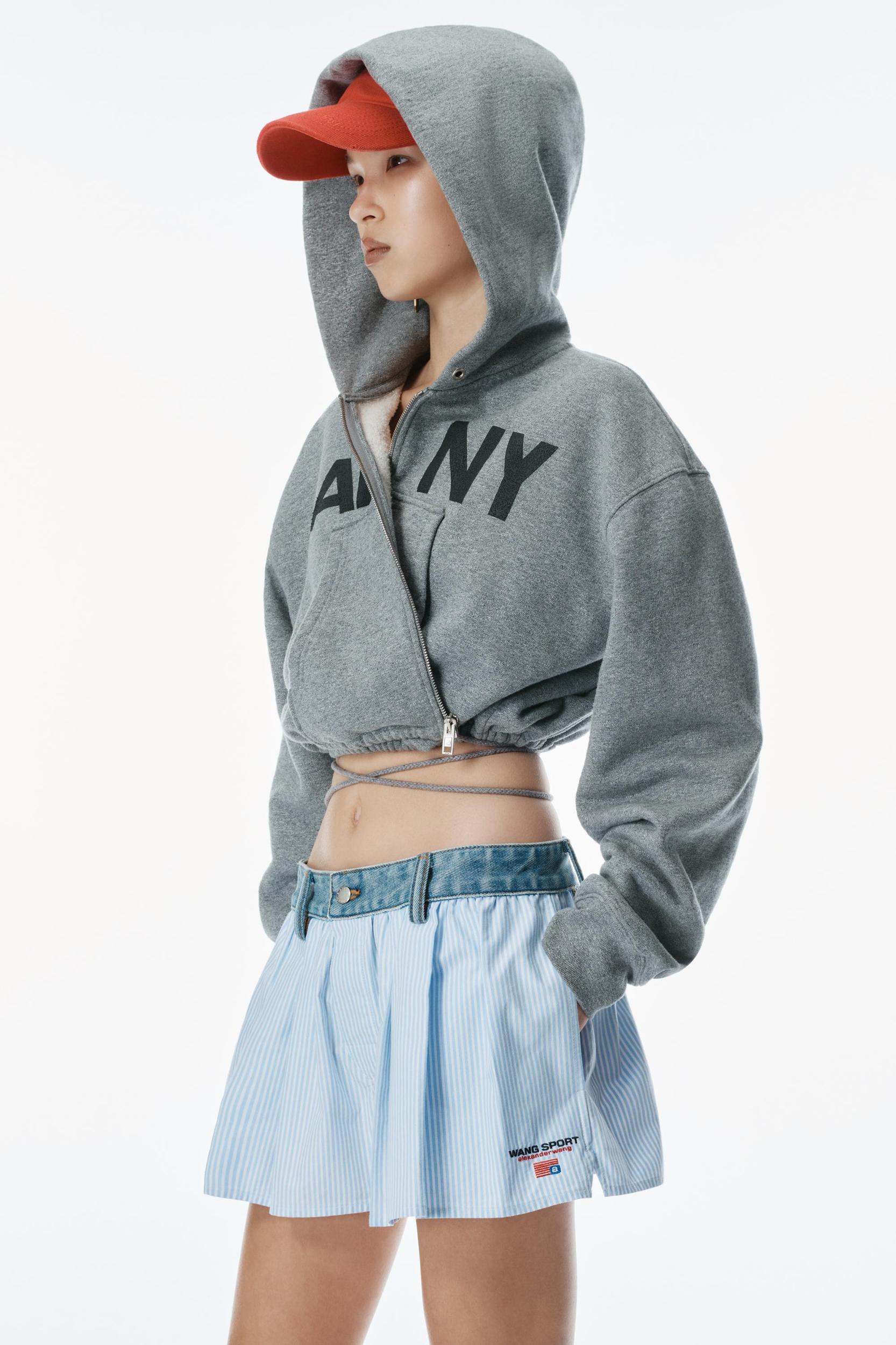 Cotton Oxford Boxer-style Shorts With Denim Waistband Product Image