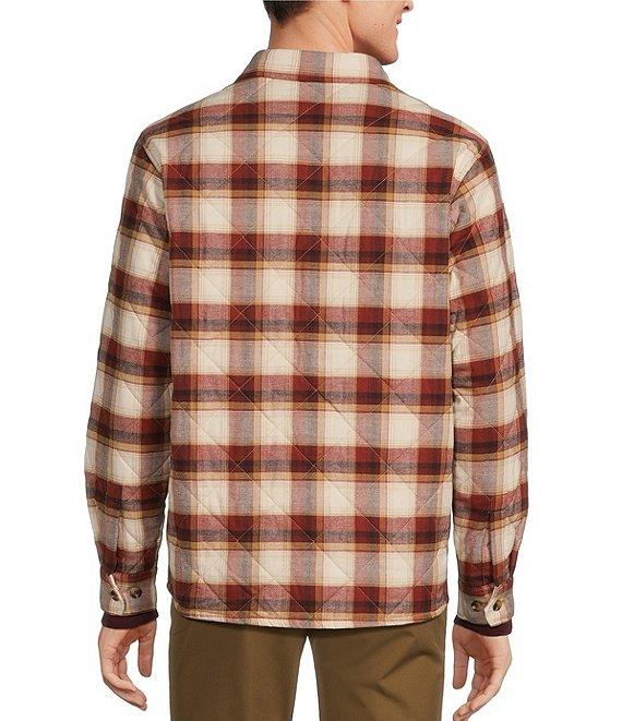 Roundtree & Yorke Long Sleeve Quilted Medium Plaid Shirt Jacket Product Image