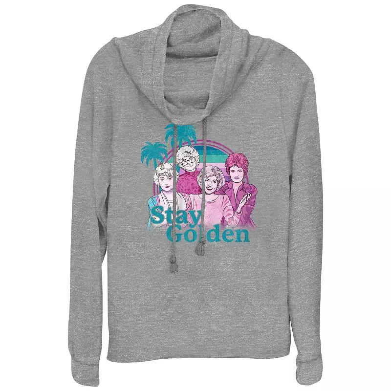 Plus Size The Golden Girls Stay Golden Cowlneck Graphic Lightweight Long Sleeve, Women's, Size: 1XL, Gray Grey Product Image