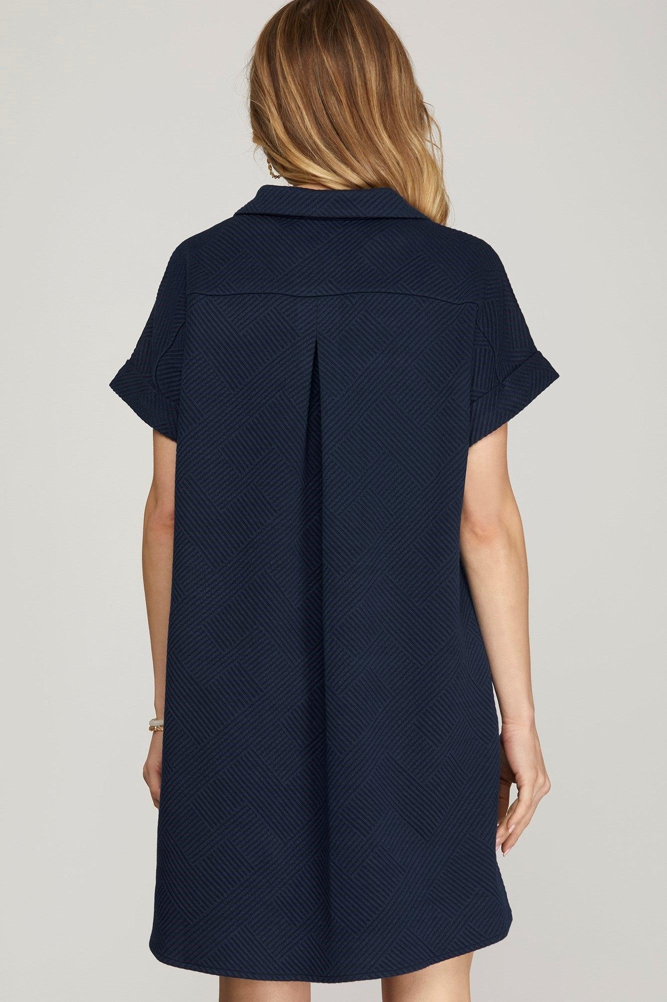 Buttoned In Texture Dress Product Image