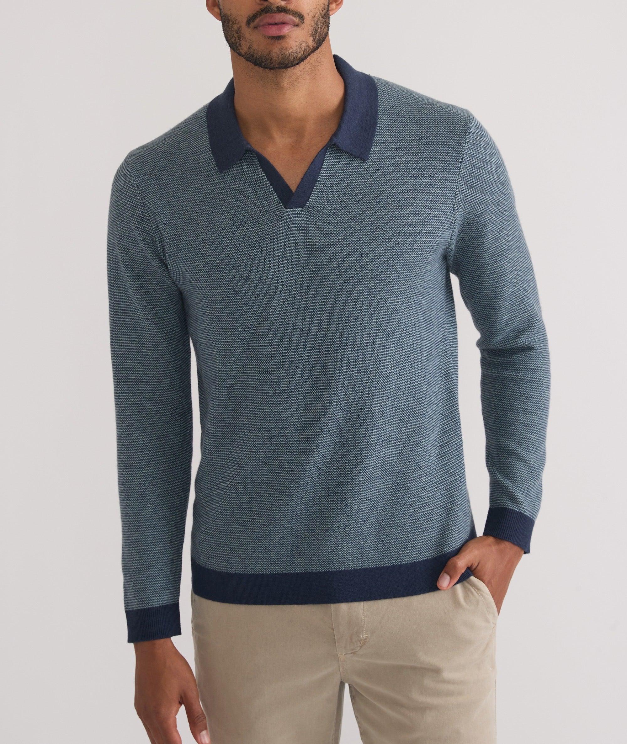 Liam Long Sleeve Sweater Polo Product Image