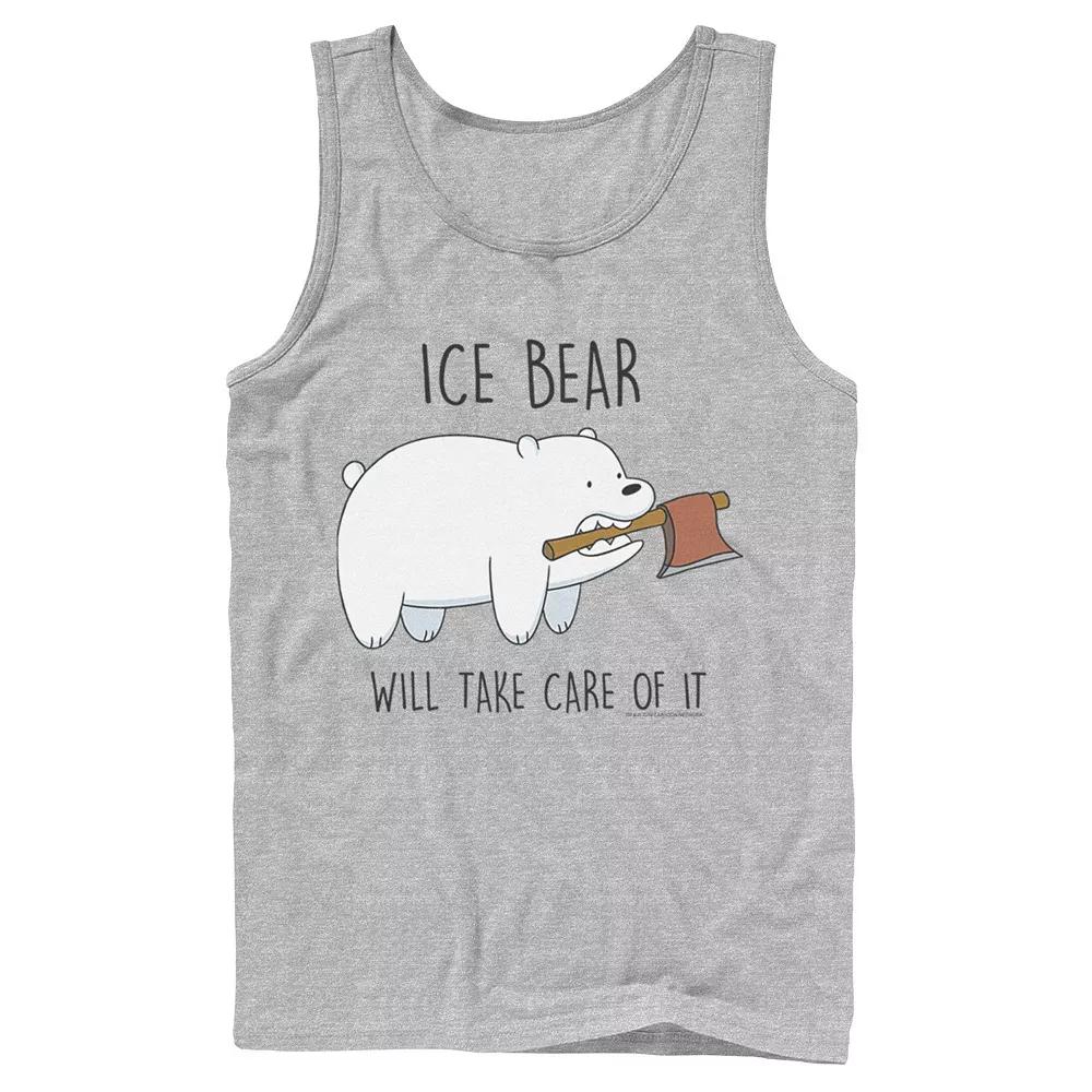 Men's Cartoon Network We Bare Bears Ice Bear Take Care Of It Axe Tank Top,  Product Image