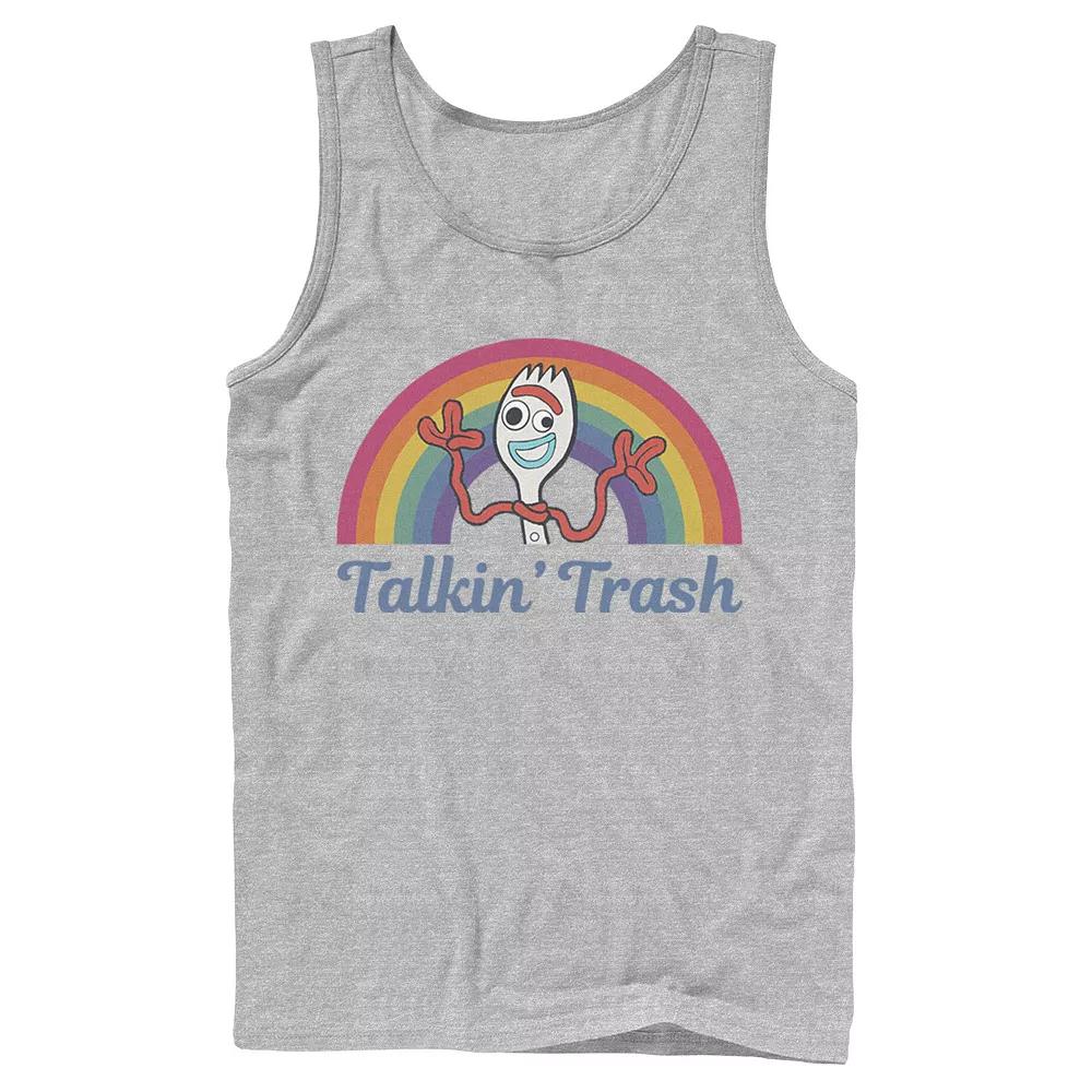 Men's Disney / Pixar Toy Story 4 Forky Talkin' Trash Rainbow Poster Tank Top,  Product Image
