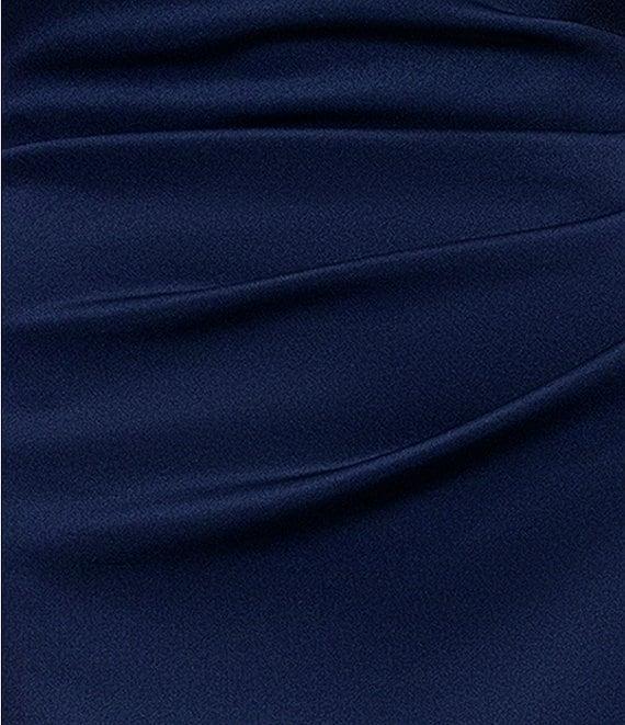 Xscape Petite Size Halter Neck Ruffle Tech Scuba Gown Product Image