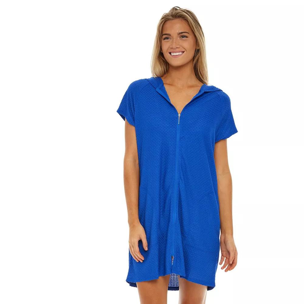 Women's Jordan Taylor Zip-Front Waffle-Weave Swim Cover-Up,  Product Image