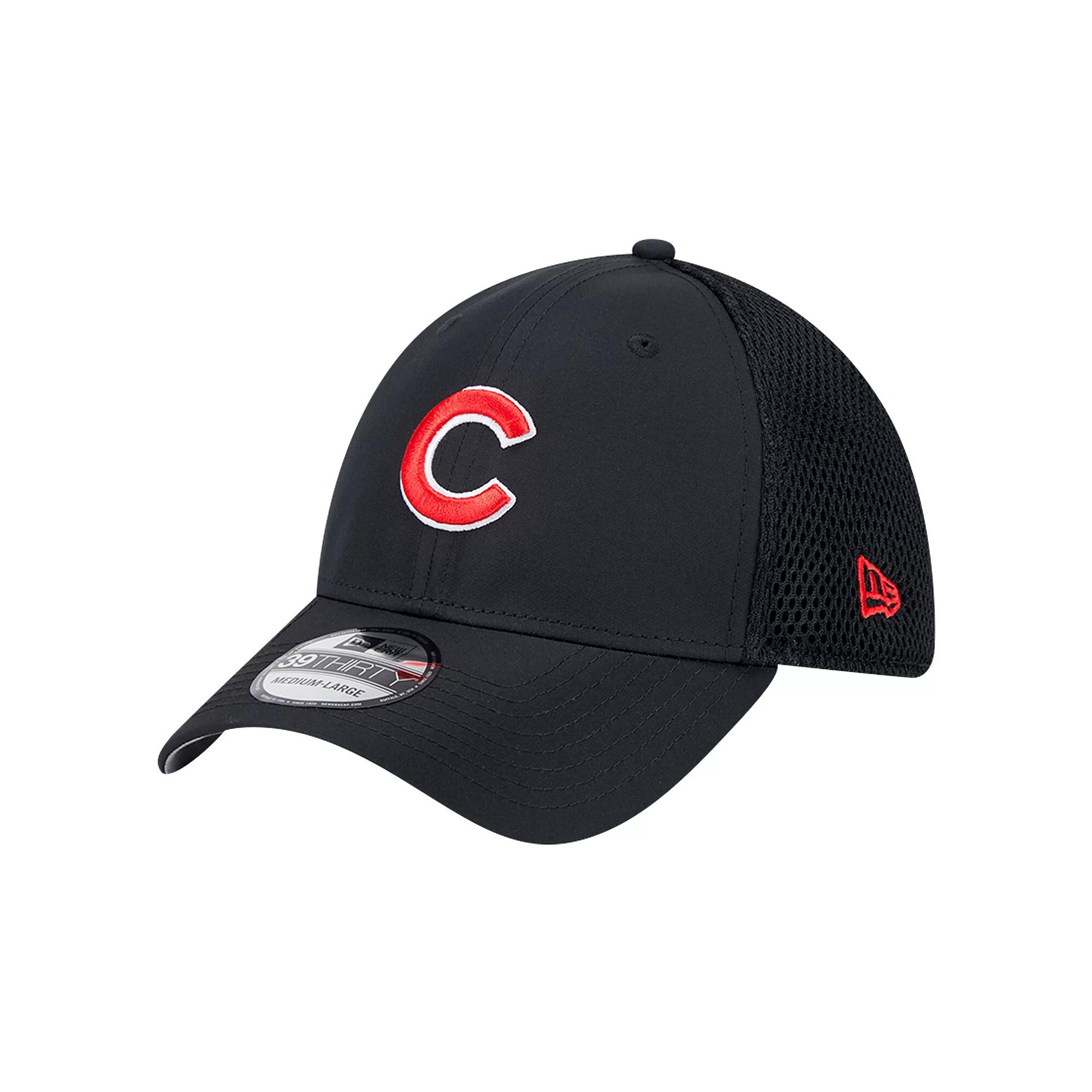 Men's New Era Black Chicago Cubs Team Tone 39THIRTY Flex Hat, Size: Small/Medium Product Image