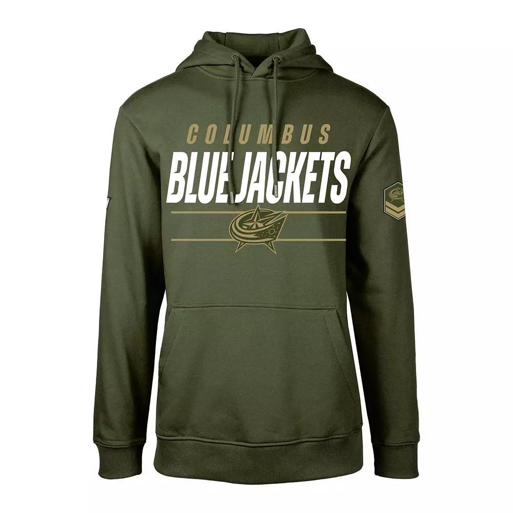 Men's Levelwear Olive Columbus Blue Jackets Podium Fleece Pullover Hoodie,  Product Image