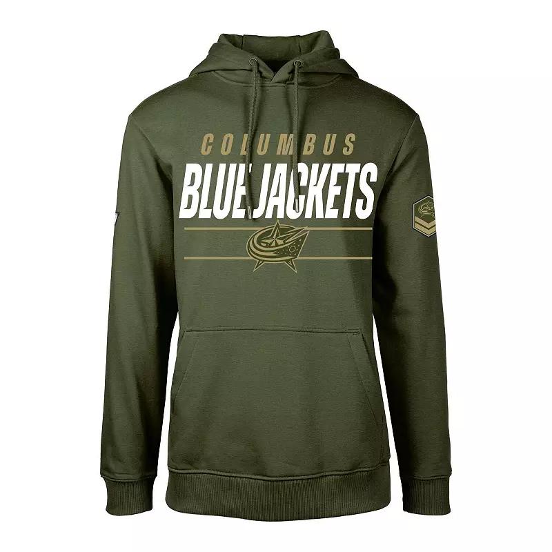 Men's Levelwear Olive Columbus Blue Jackets Podium Fleece Pullover Hoodie,  Product Image