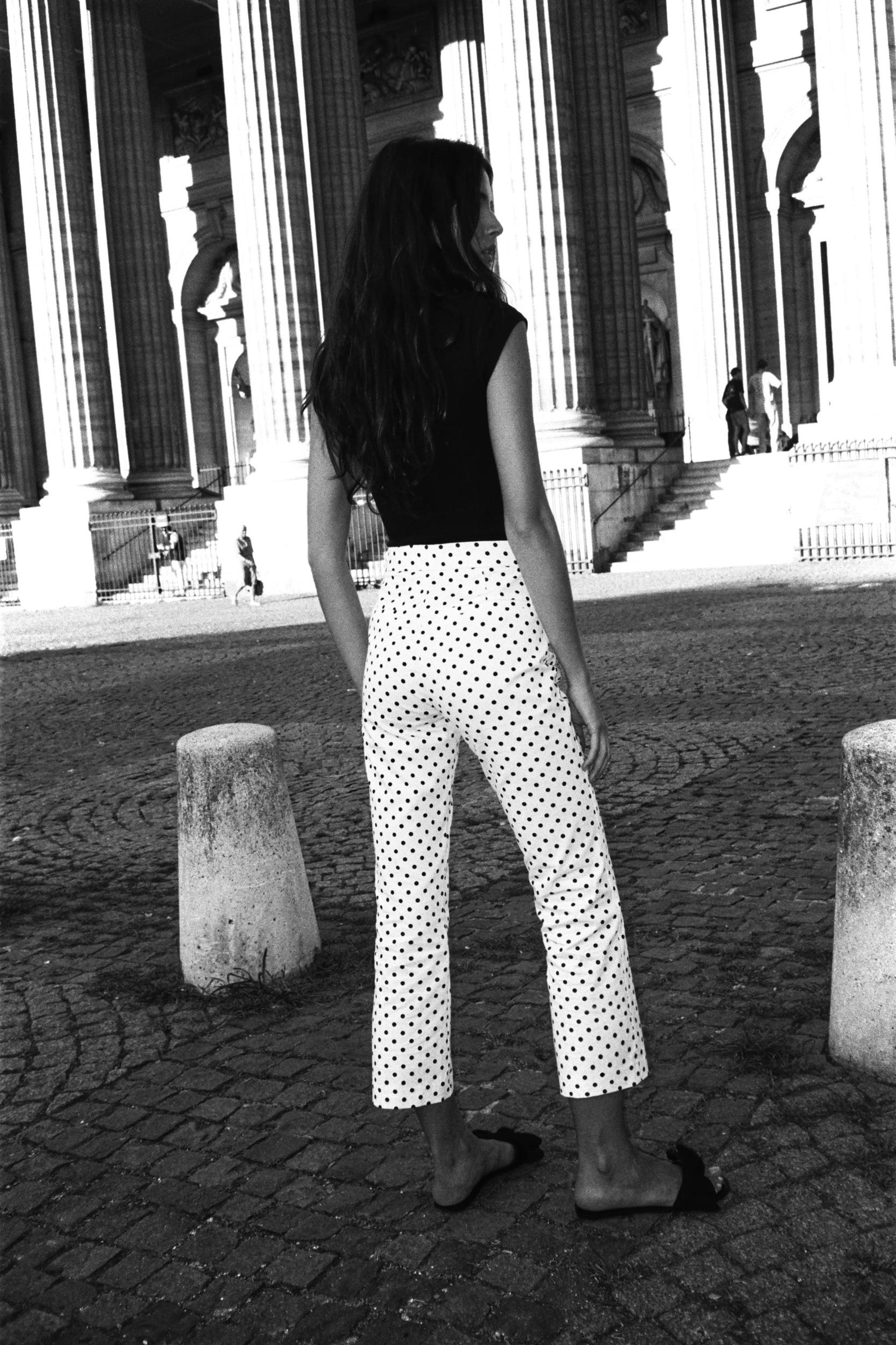 POLKA DOT MINI FLARE PANTS Product Image