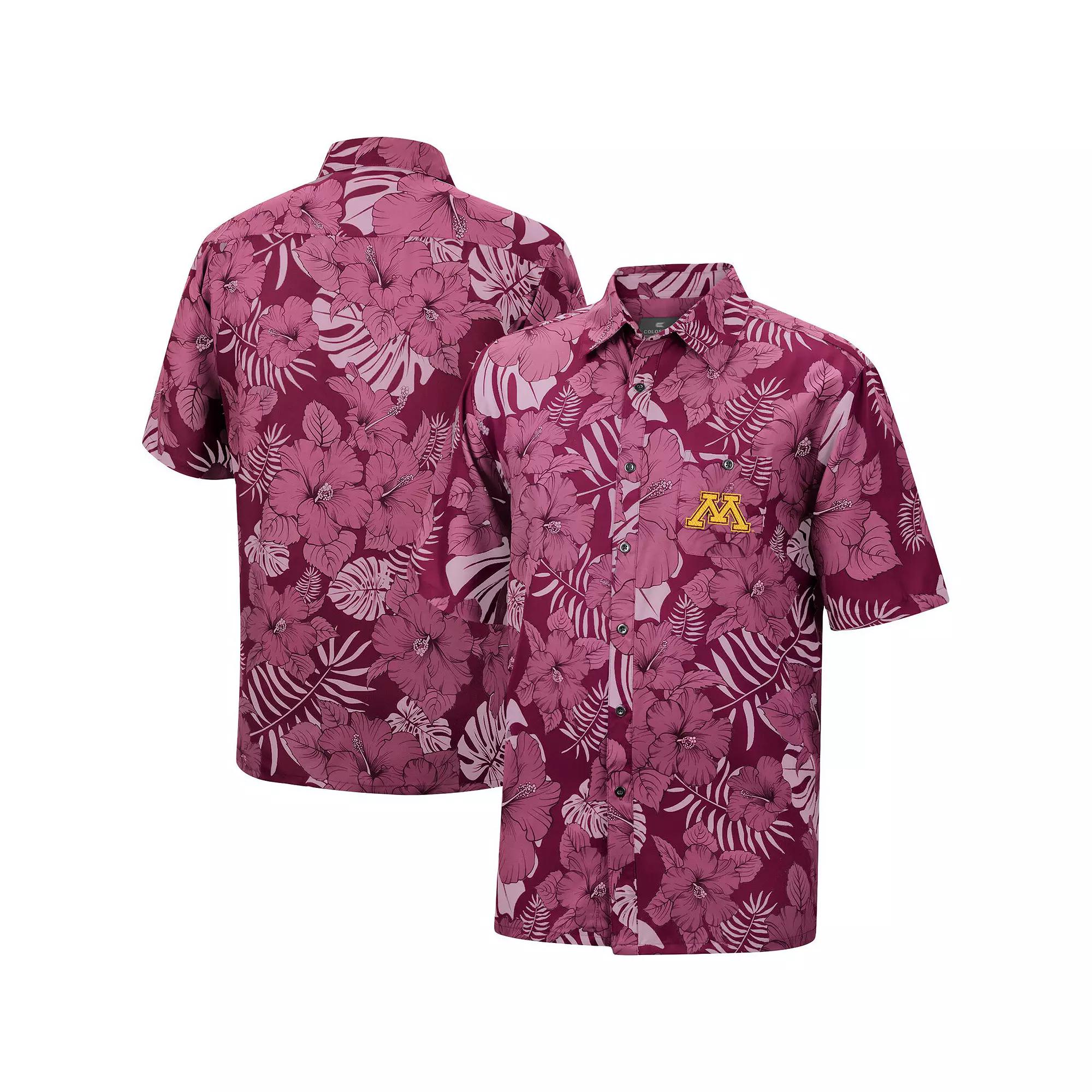 Men's Colosseum Maroon Minnesota Golden Gophers The Dude Camp Button-Up Shirt, Size: Medium, Red Product Image