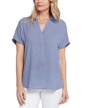 Nydj Becky Printed Short Sleeve Blouse Product Image