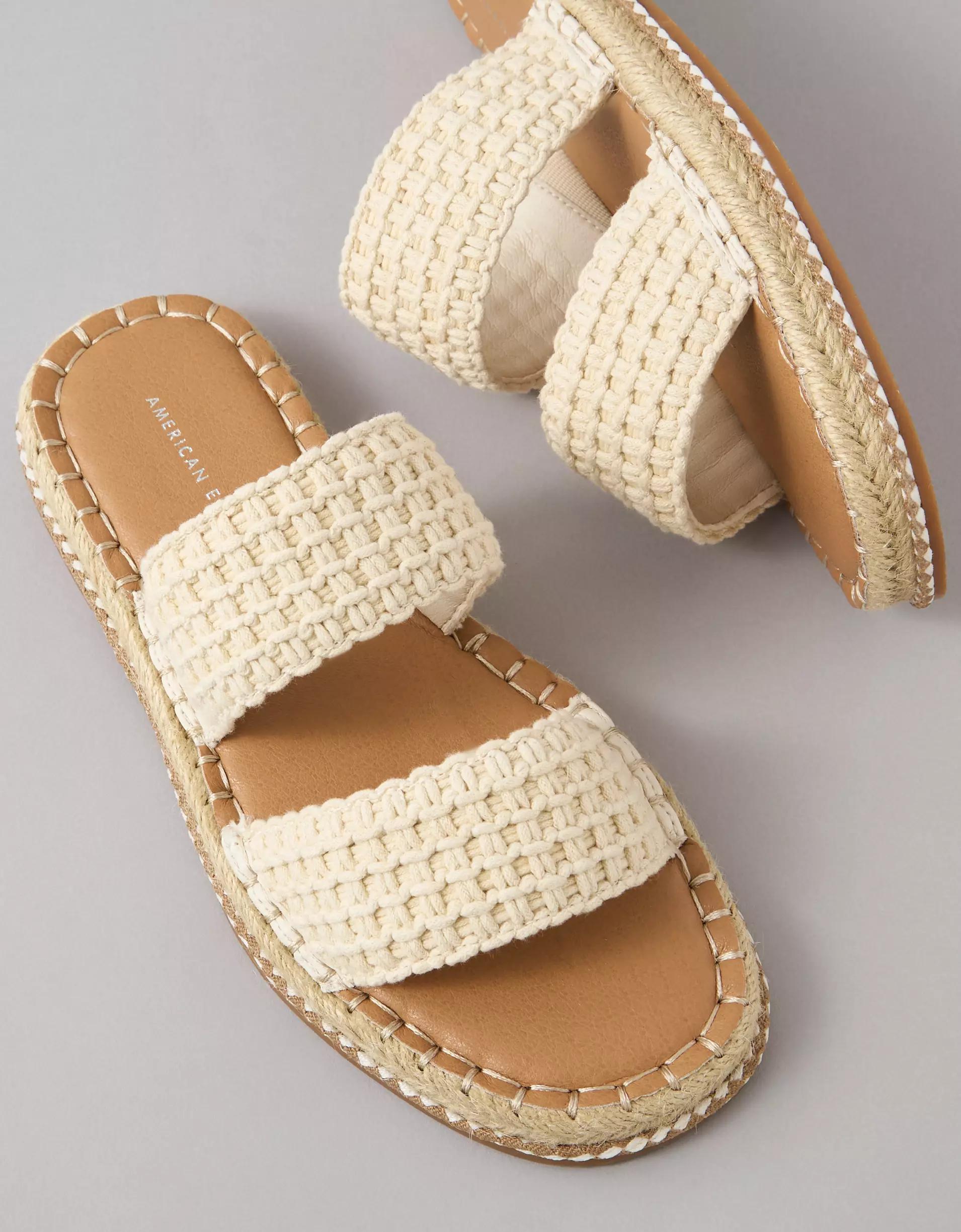AE Crochet Espadrille Slide Sandal Product Image