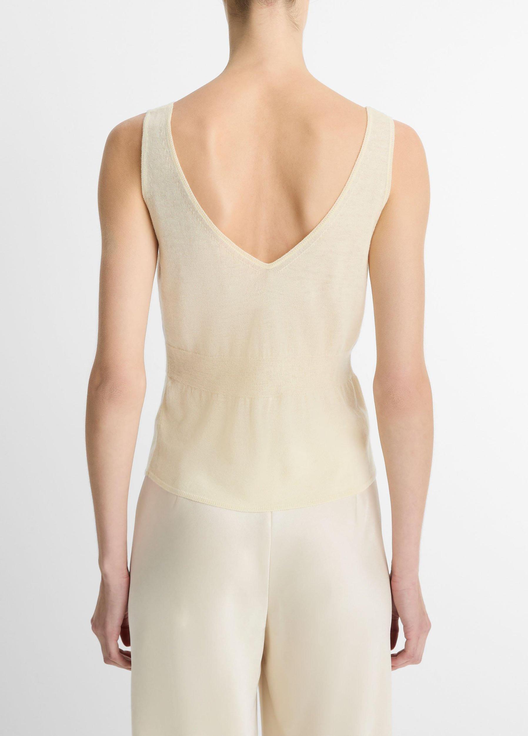 Wool & Cashmere-Blend V-Neck Sweater Tank Product Image